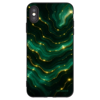 Picasee crna silikonska maskica za Apple iPhone XS Max - Emerald