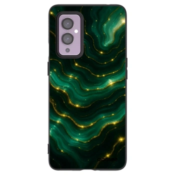 Picasee crna silikonska maskica za OnePlus 9 - Emerald