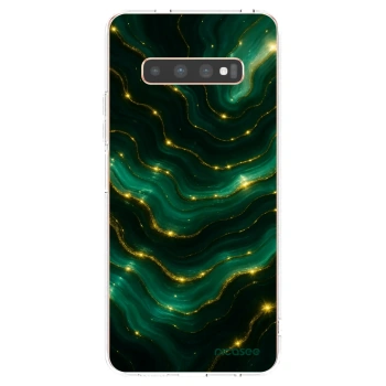 Picasee silikonska prozirna maskica za Samsung Galaxy S10 Plus G975 - Emerald