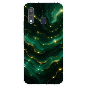 Picasee silikonska prozirna maskica za Samsung Galaxy A40 A405F - Emerald