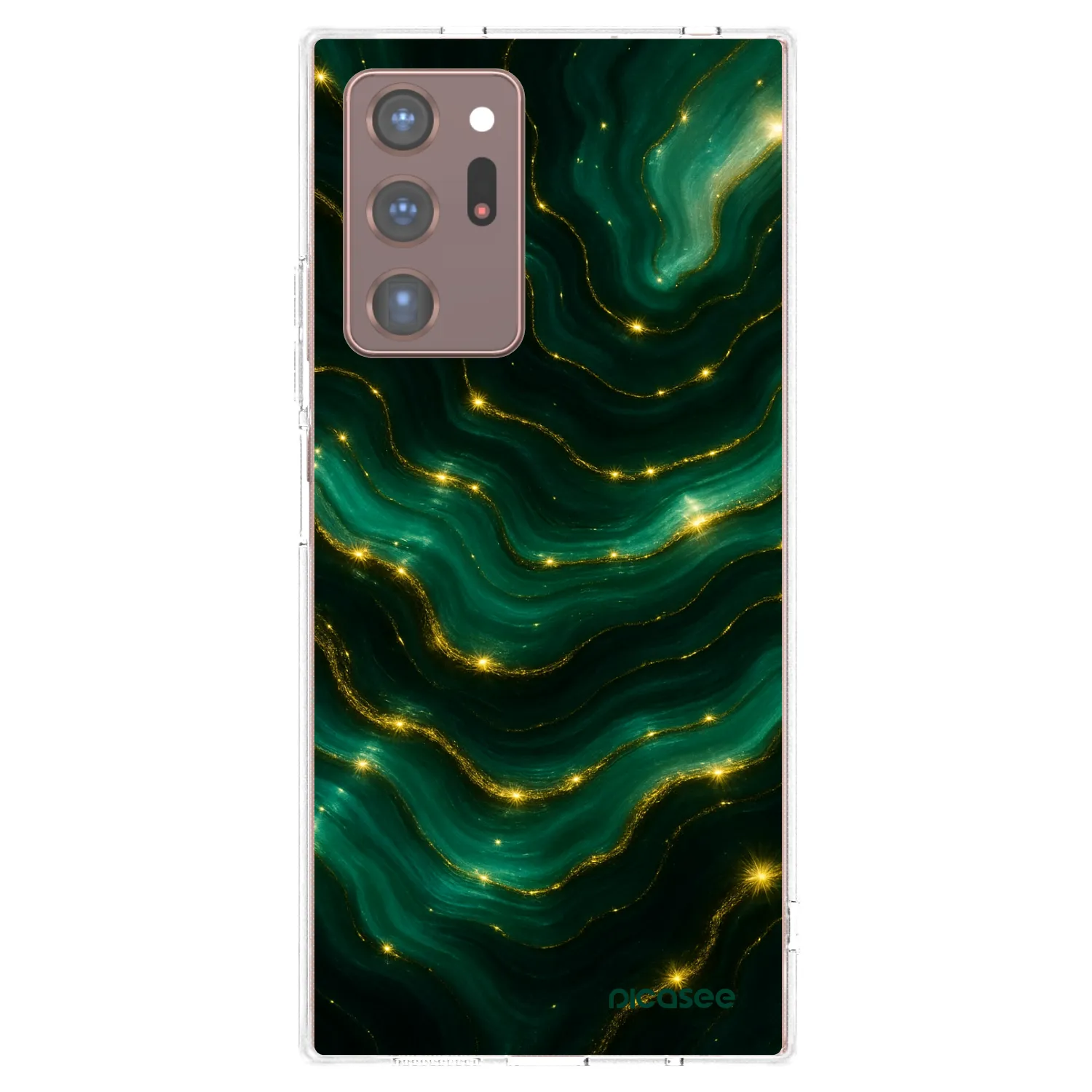 Picasee silikonska prozirna maskica za Samsung Galaxy Note 20 Ultra - Emerald