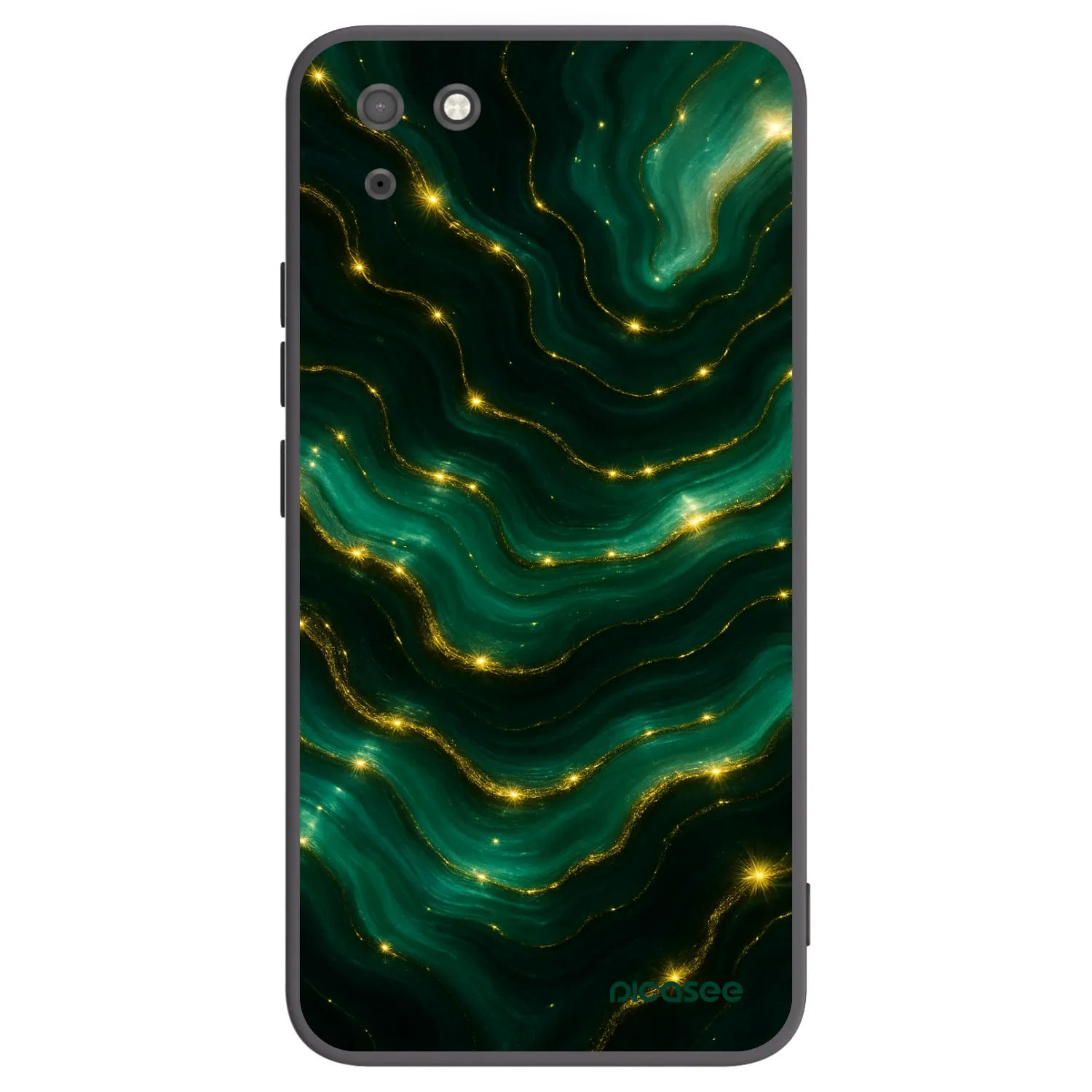 Picasee crna silikonska maskica za Huawei Y5P - Emerald