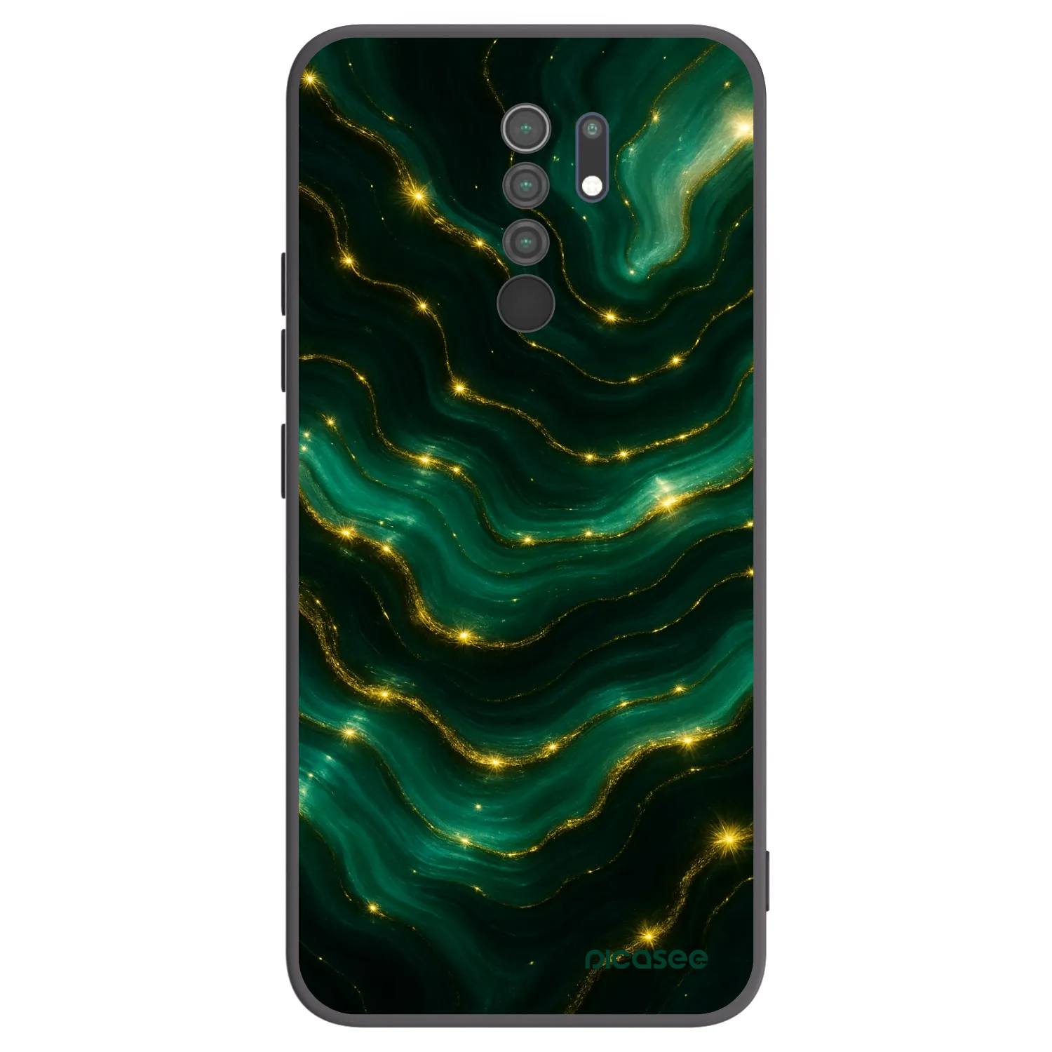 Picasee crna silikonska maskica za Xiaomi Redmi 9 - Emerald
