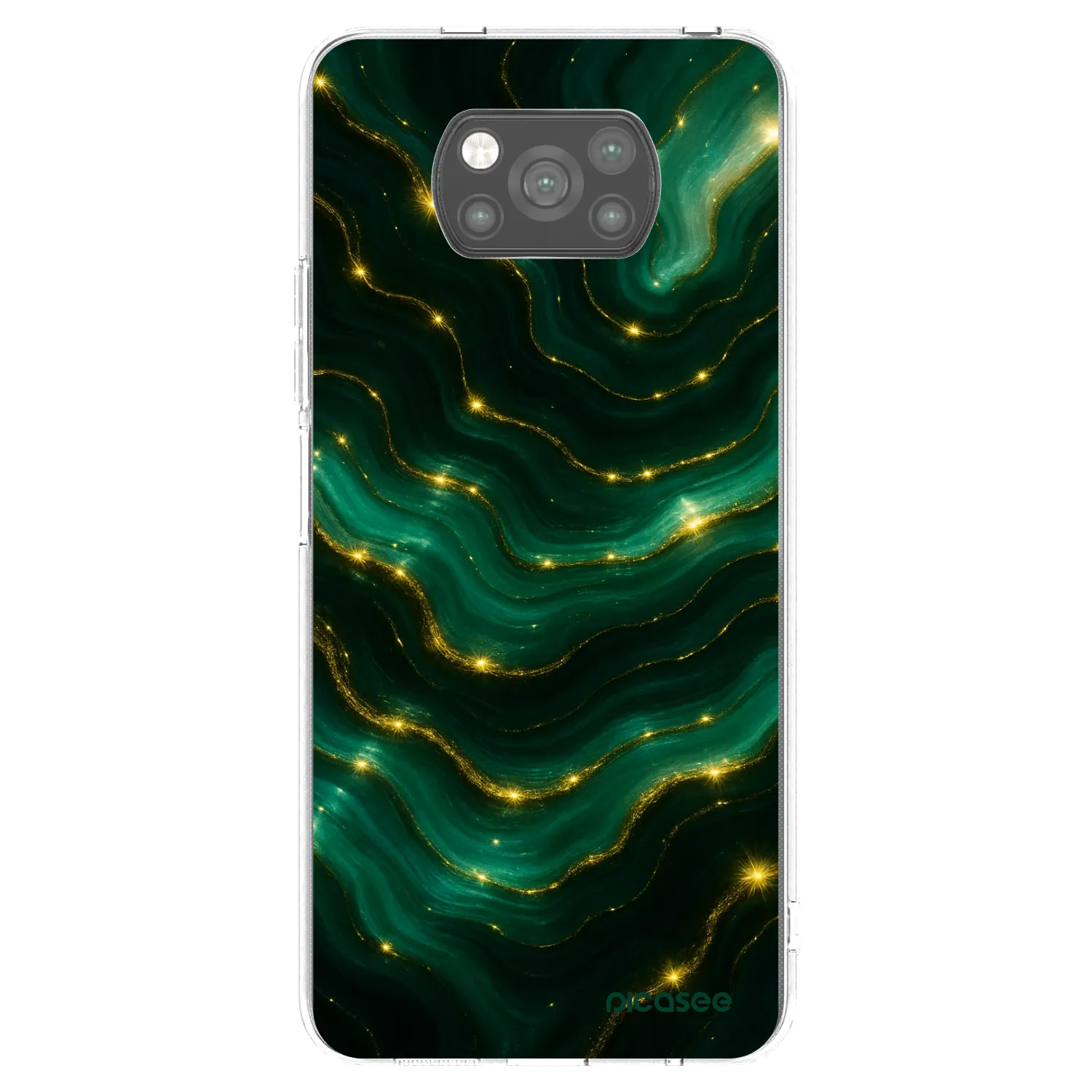 Picasee crna silikonska maskica za Xiaomi Poco X3 - Emerald