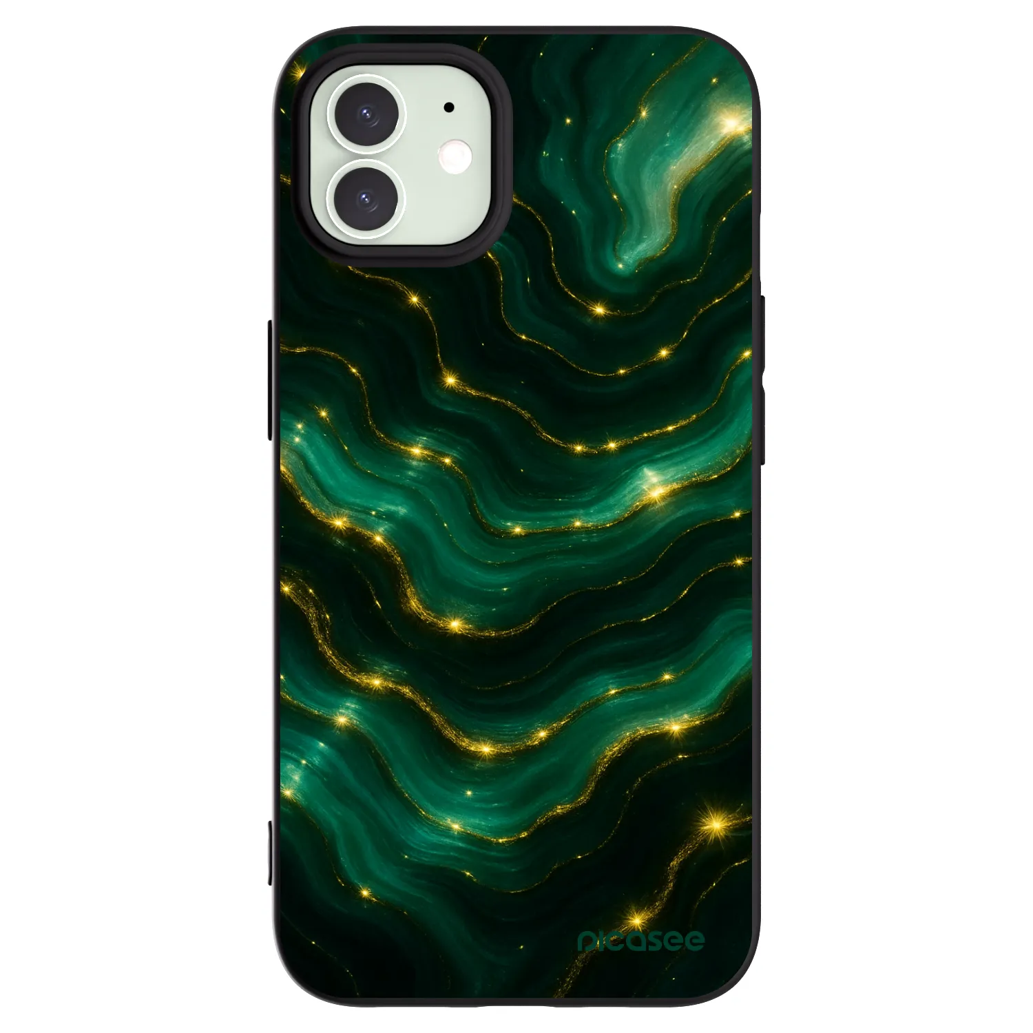 Picasee crna silikonska maskica za Apple iPhone 12 - Emerald