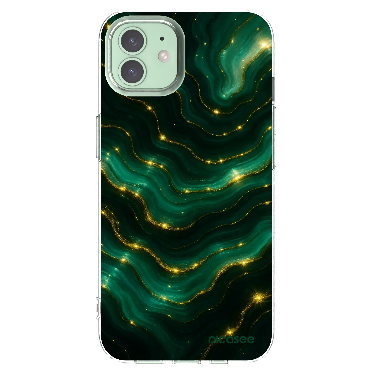 Picasee silikonska prozirna maskica za Apple iPhone 12 - Emerald