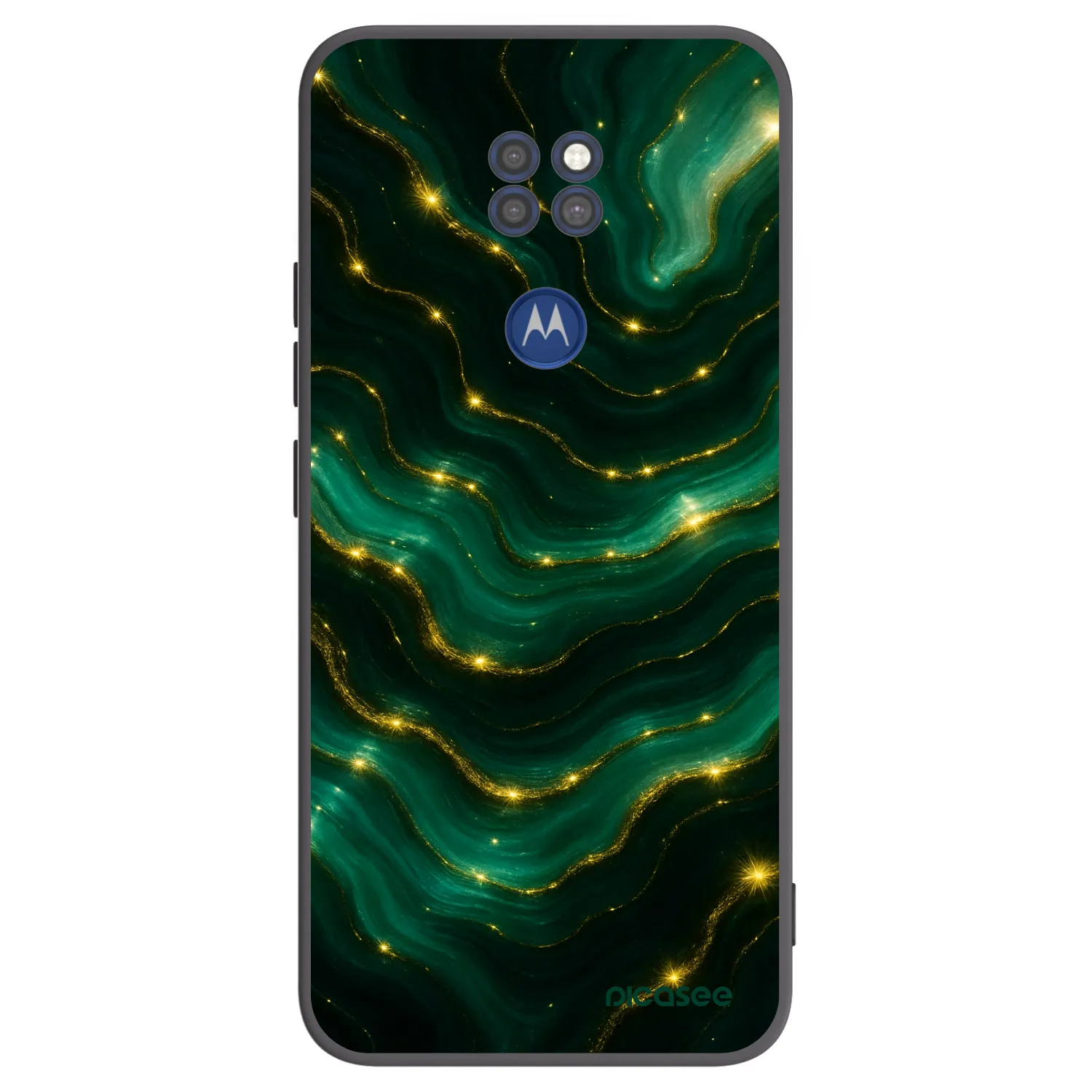 Picasee crna silikonska maskica za Motorola Moto G9 Play - Emerald