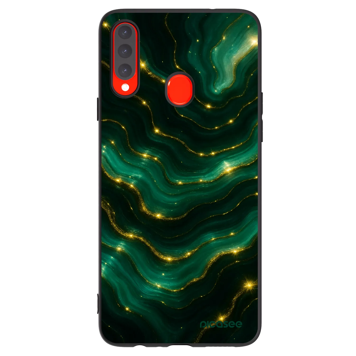 Picasee crna silikonska maskica za Samsung Galaxy A20s - Emerald