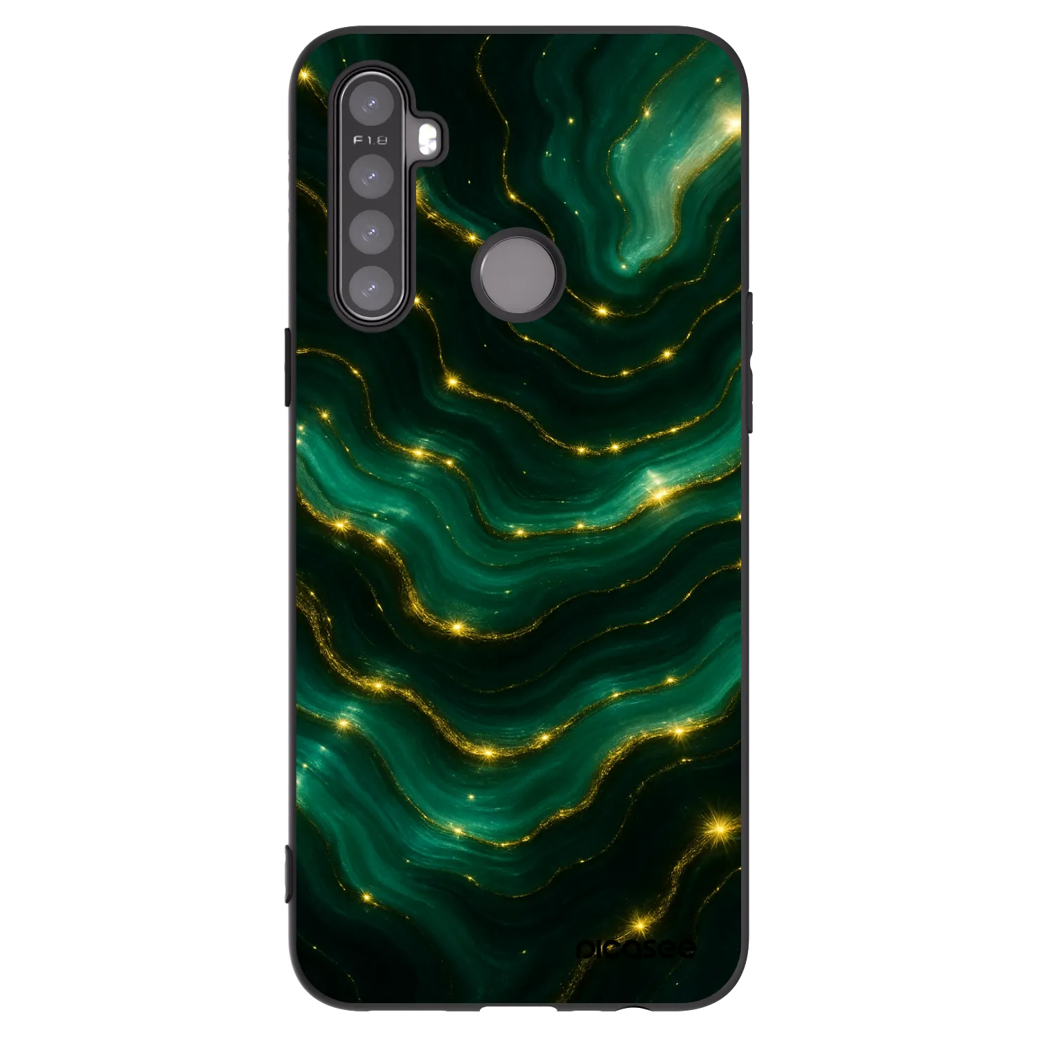 Picasee crna silikonska maskica za Realme 6i - Emerald