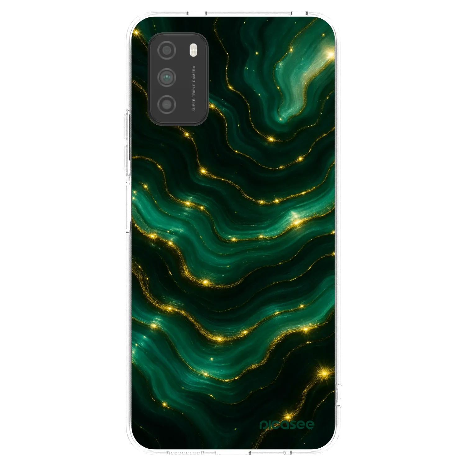 Picasee silikonska prozirna maskica za Xiaomi Poco M3 - Emerald