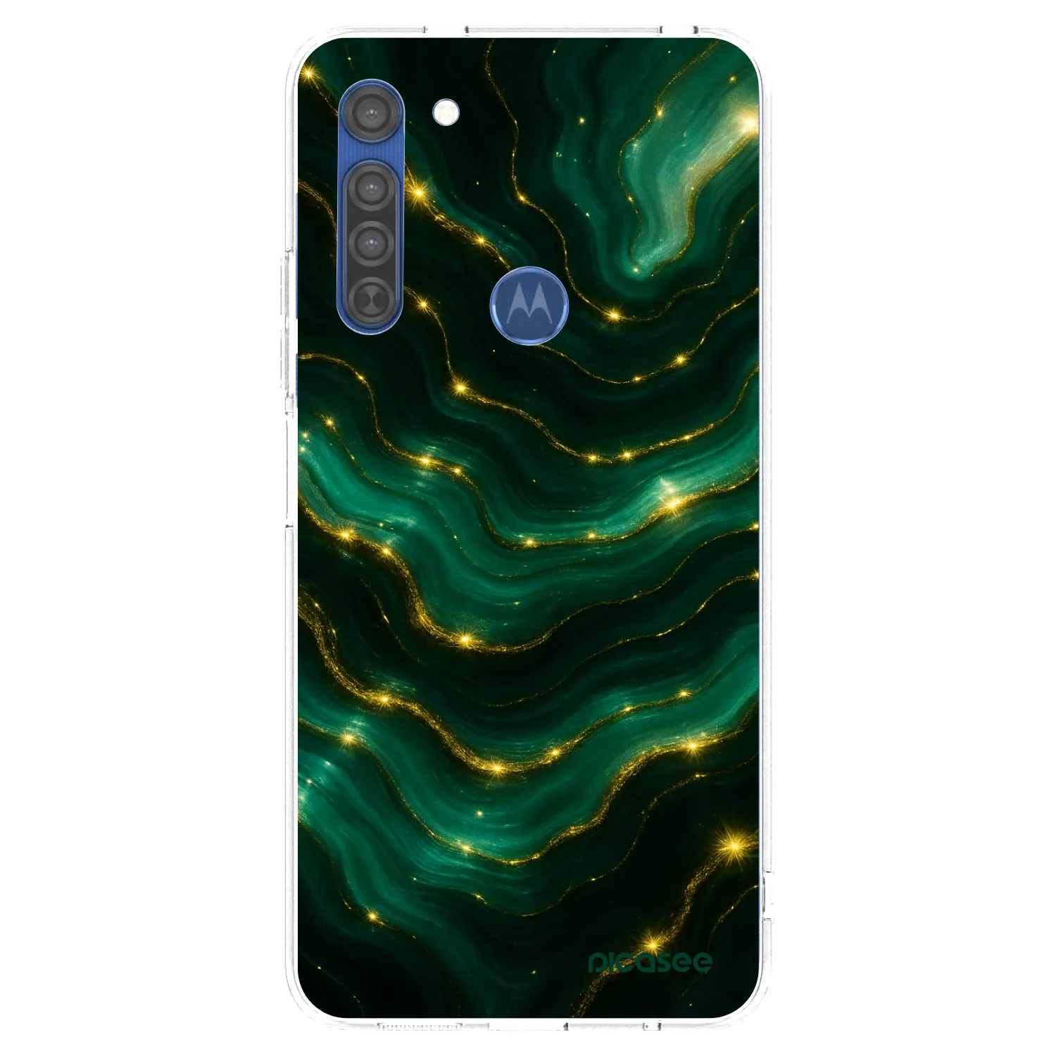 Picasee silikonska prozirna maskica za Motorola Moto G8 - Emerald