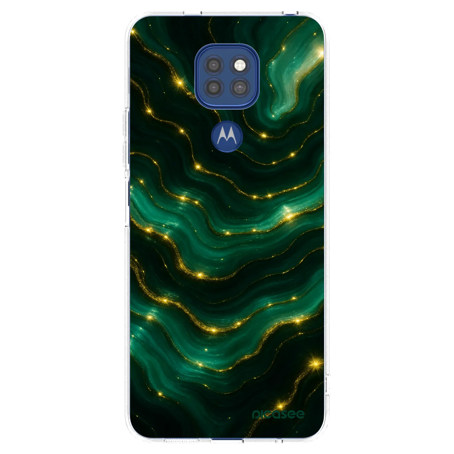 Picasee silikonska prozirna maskica za Motorola Moto G9 Play - Emerald