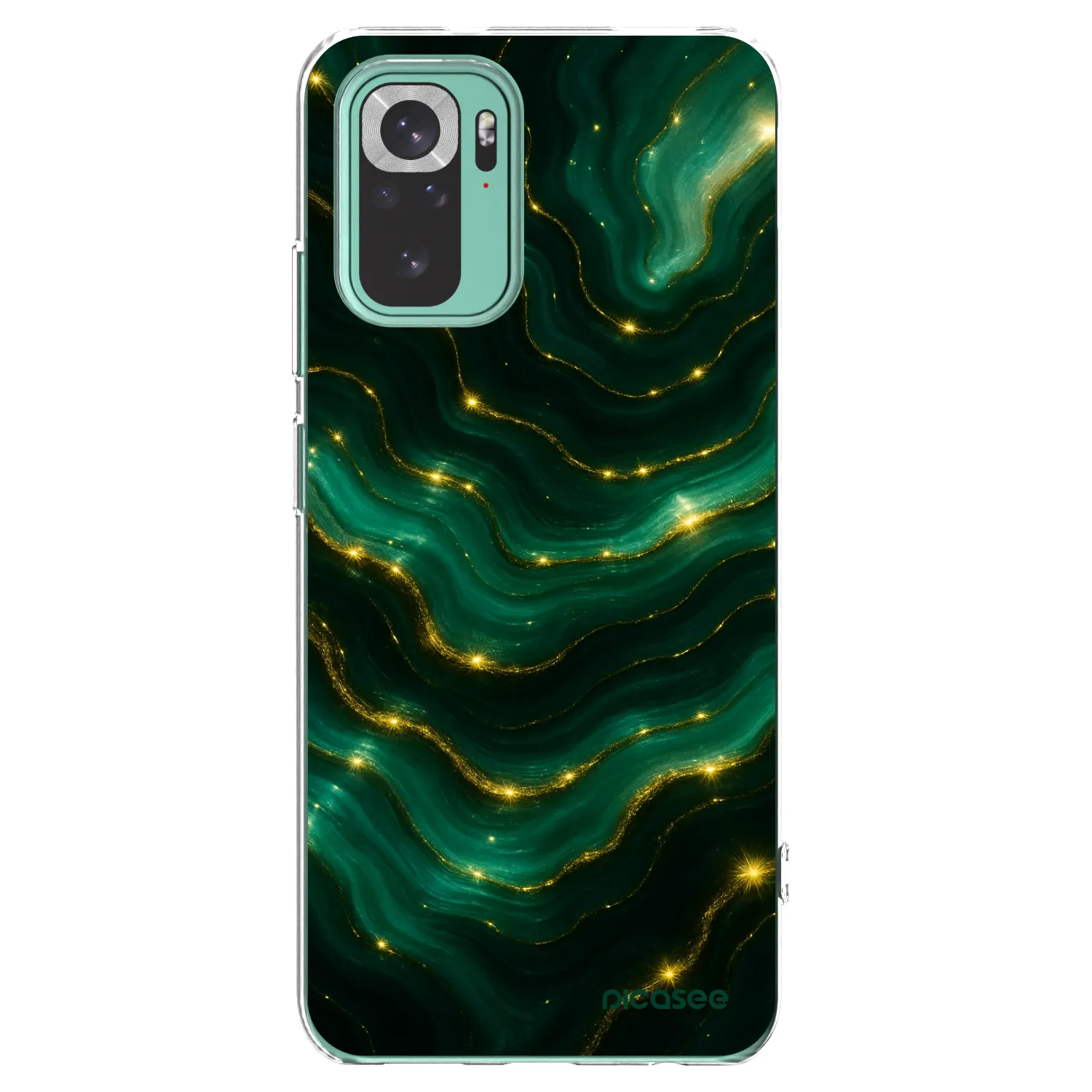 Picasee silikonska prozirna maskica za Xiaomi Redmi Note 10 Pro - Emerald