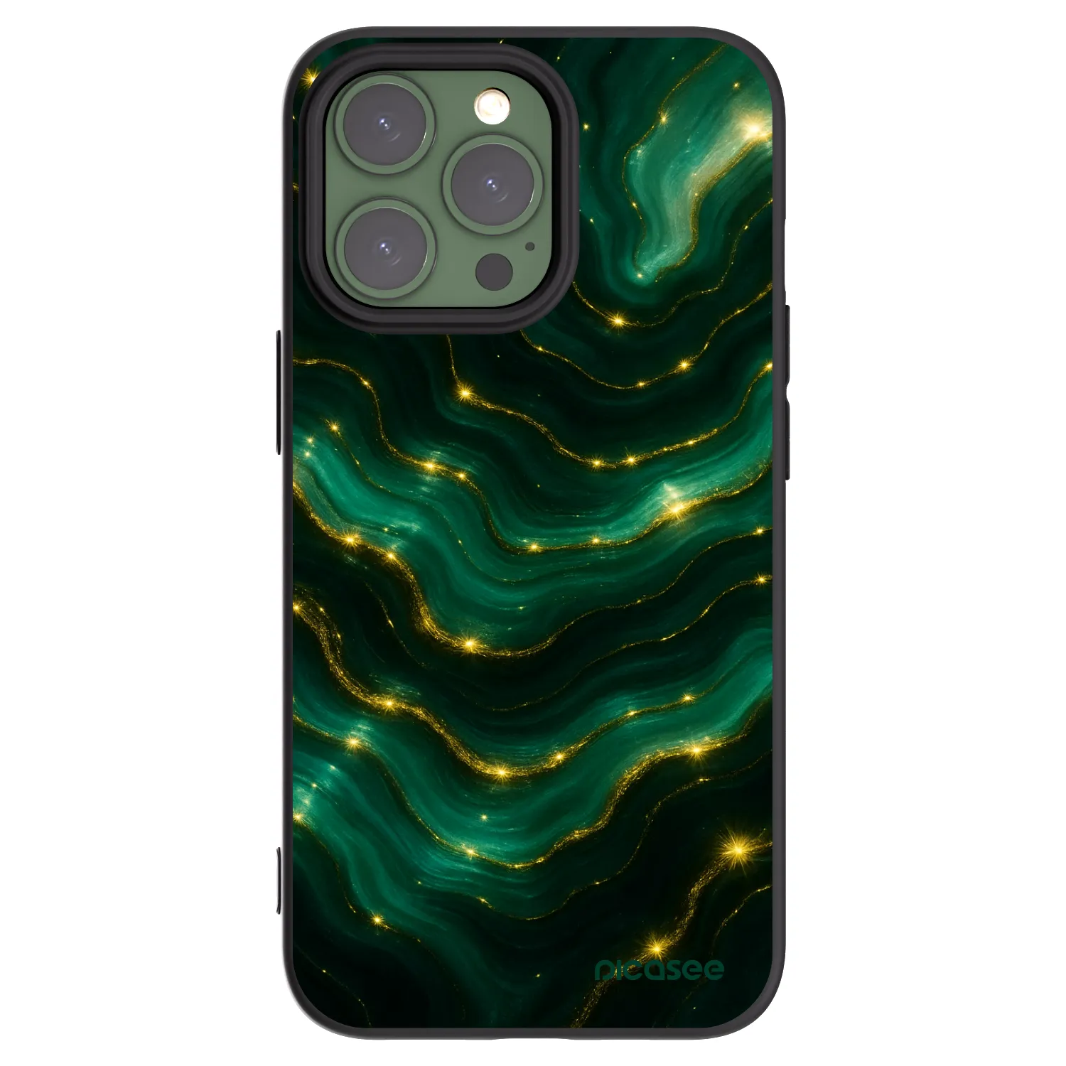 Picasee crna silikonska maskica za Apple iPhone 13 Pro - Emerald