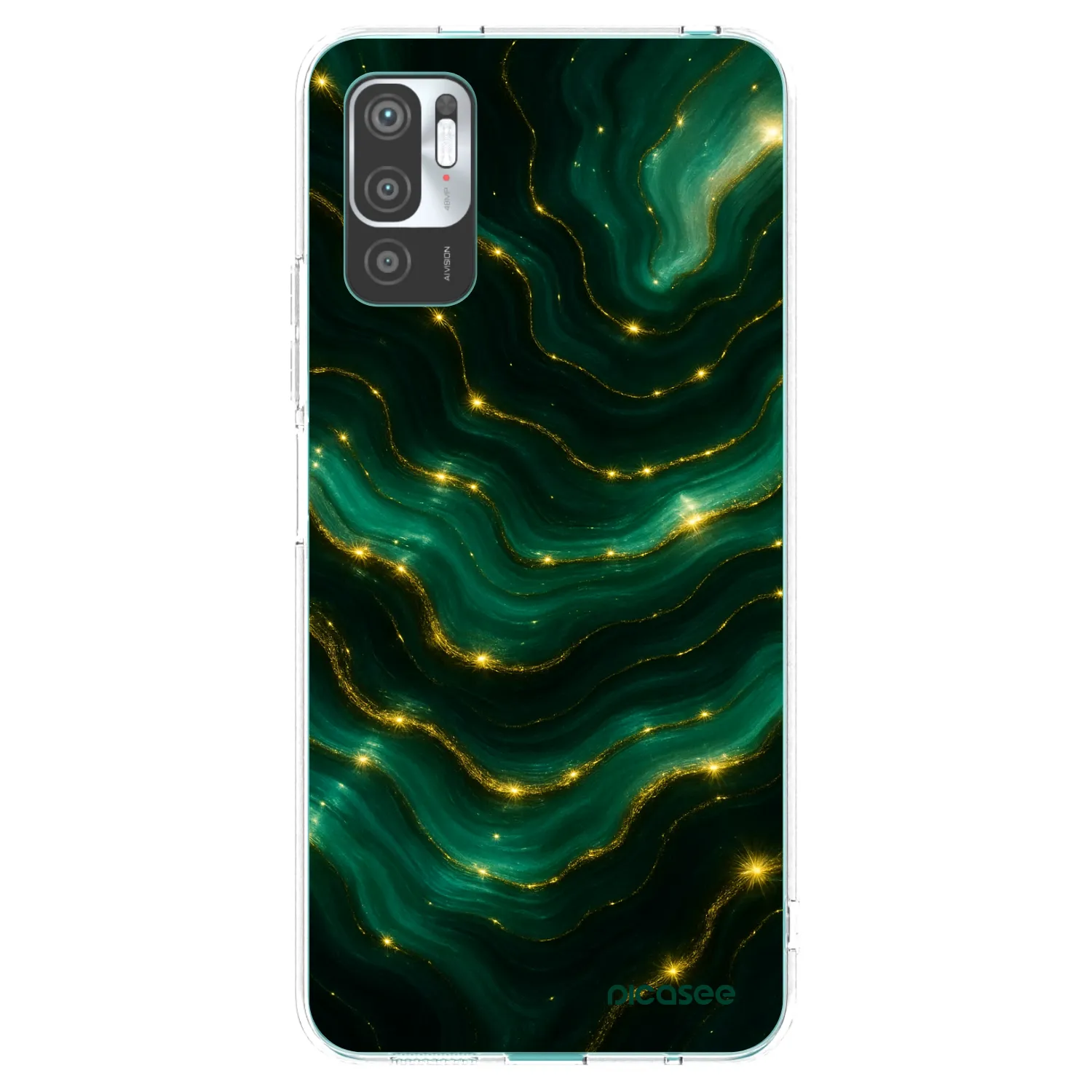 Picasee silikonska prozirna maskica za Xiaomi Redmi Note 10 5G - Emerald