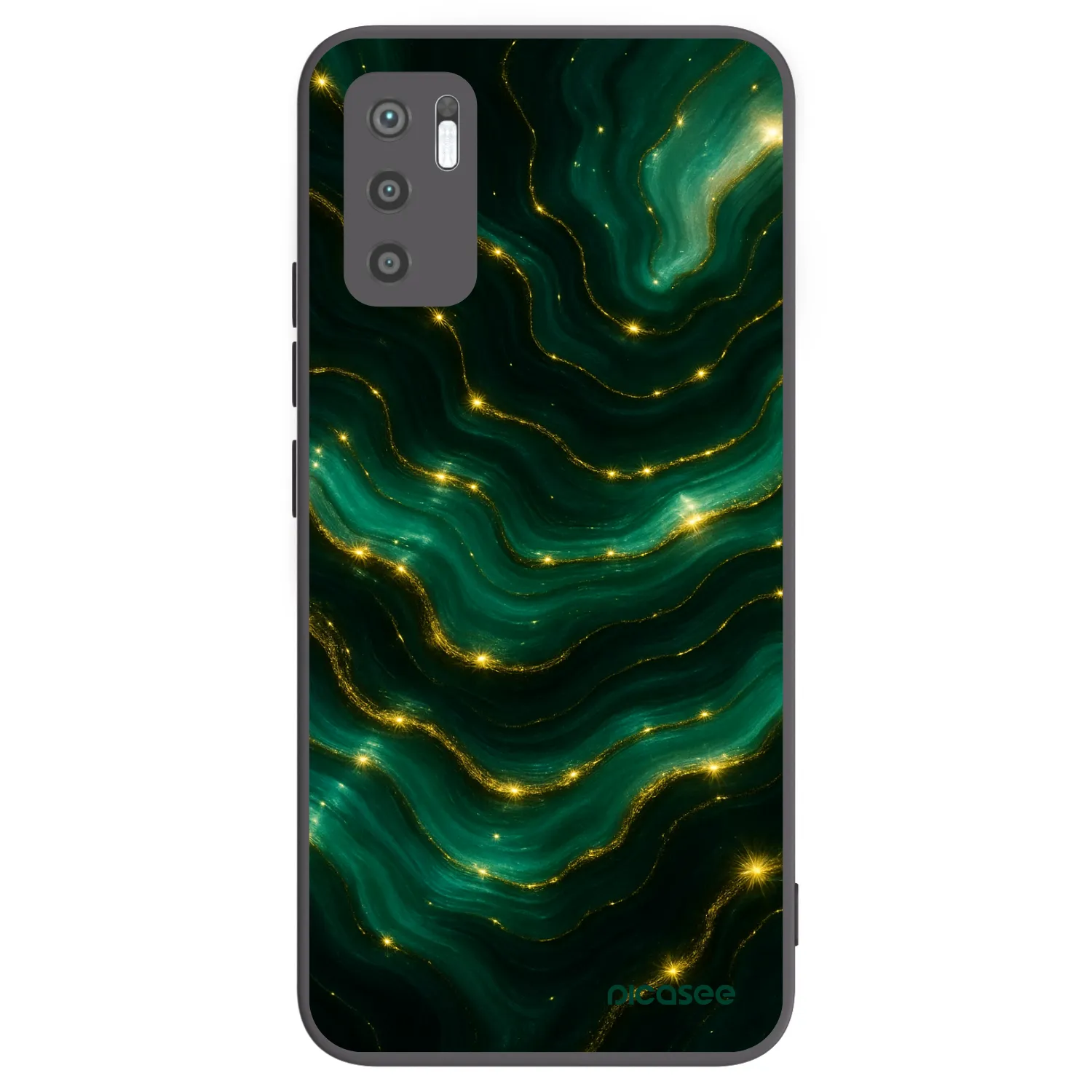 Picasee crna silikonska maskica za Xiaomi Redmi Note 10 5G - Emerald