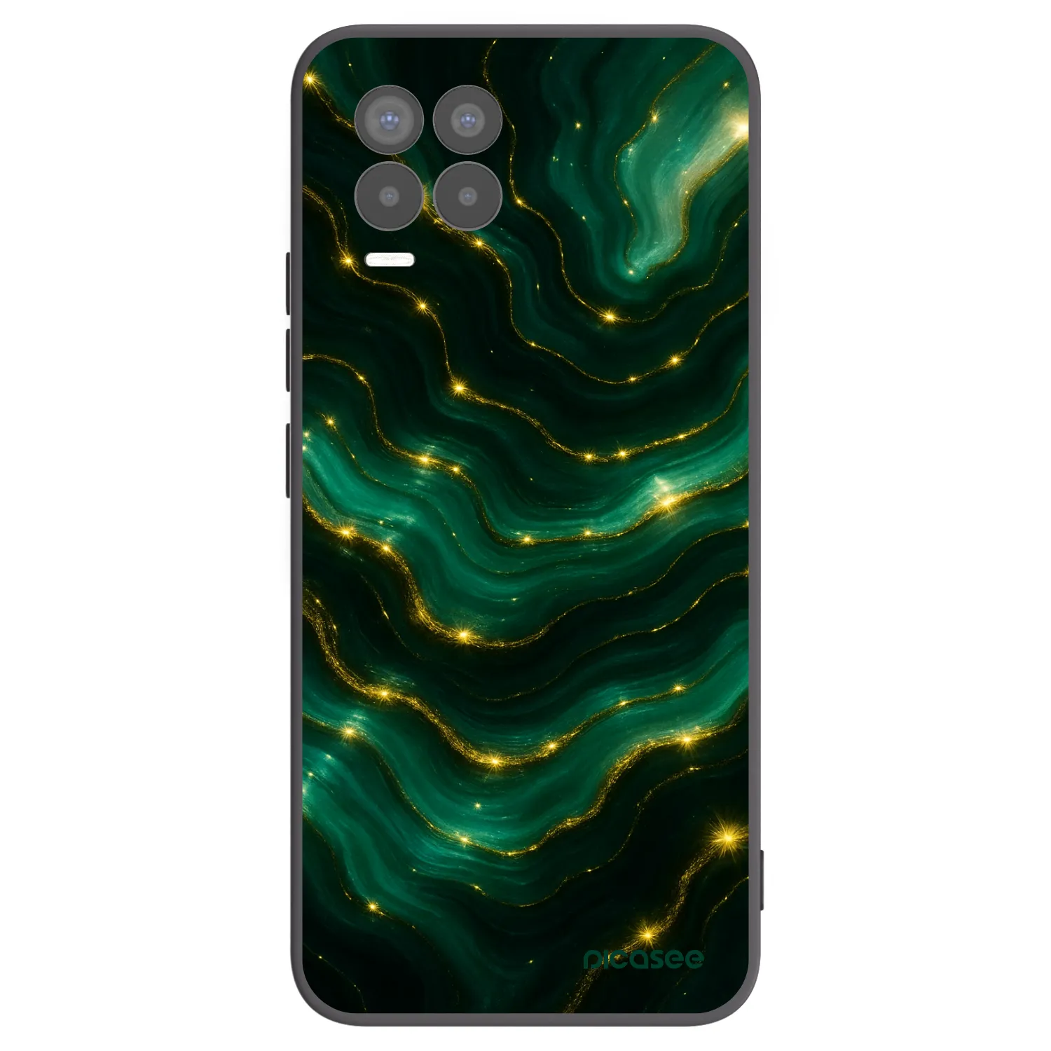 Picasee crna silikonska maskica za Realme 8 4G - Emerald