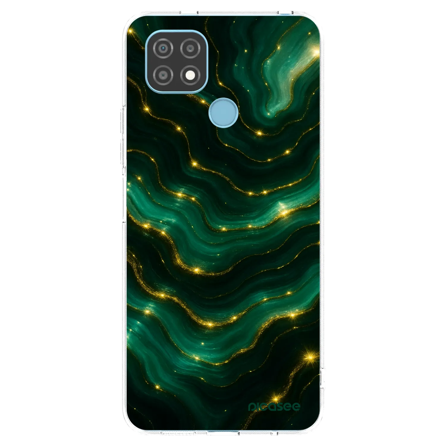 Picasee silikonska prozirna maskica za Realme C21 - Emerald