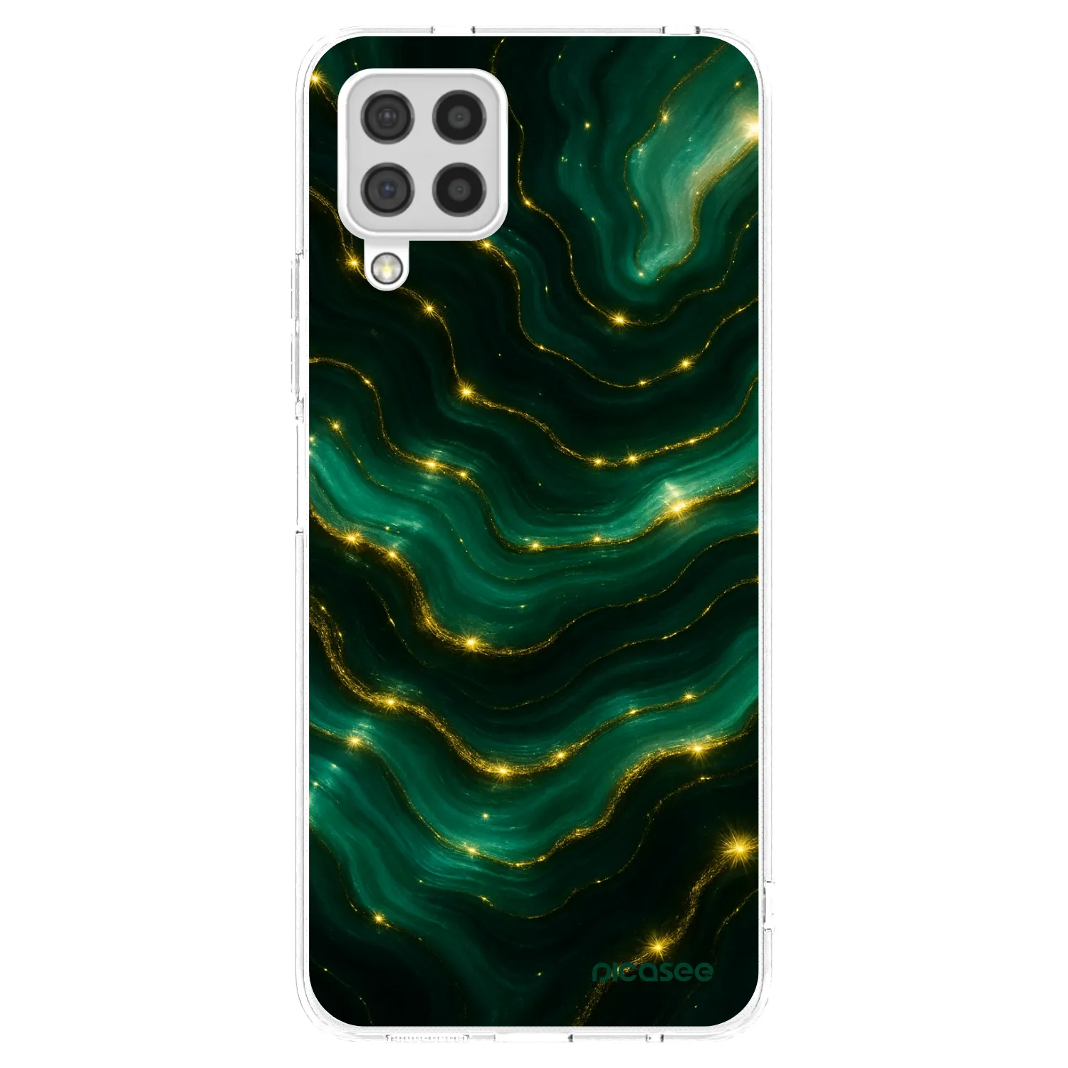 Picasee silikonska prozirna maskica za Samsung Galaxy A22 A225F 4G - Emerald