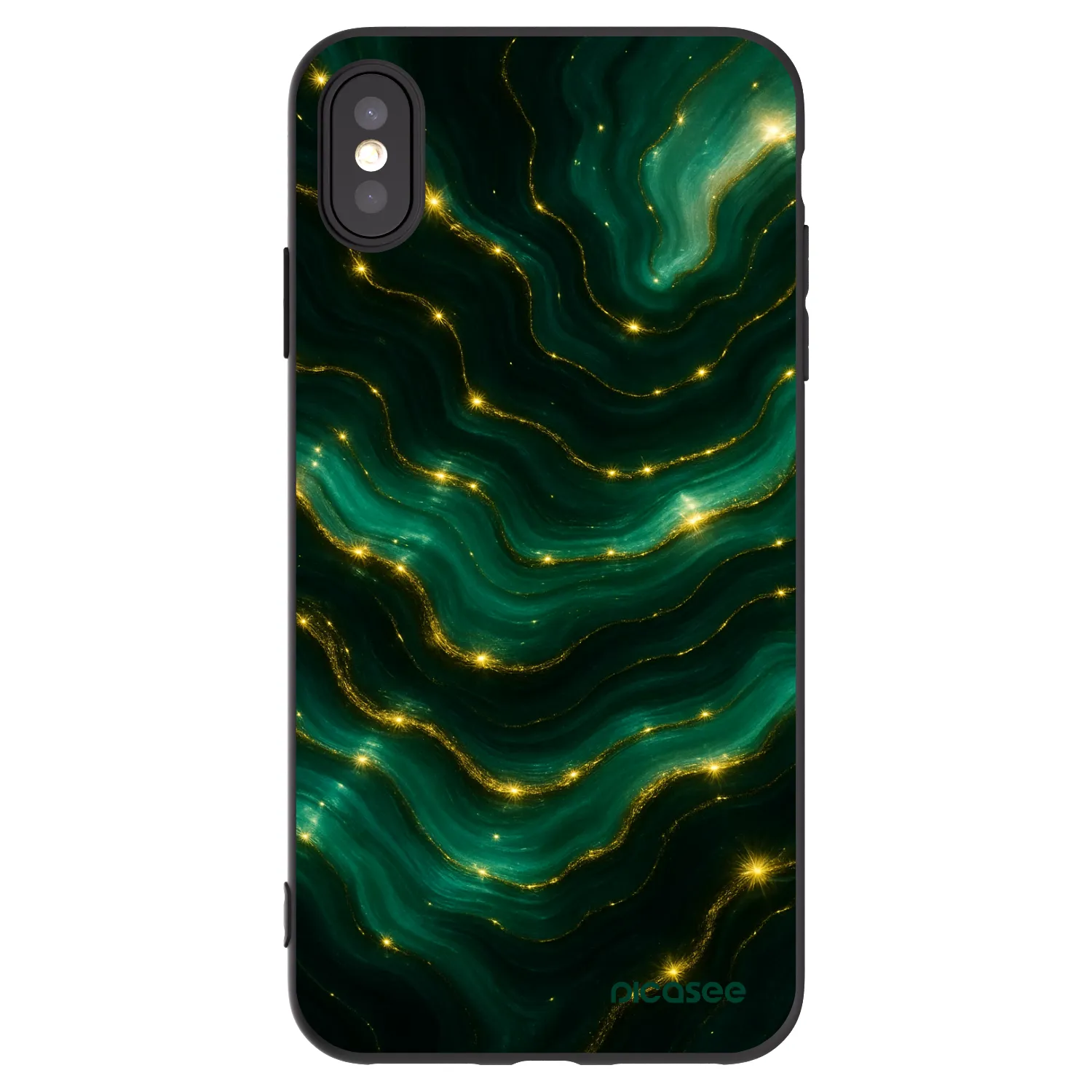 Picasee crna silikonska maskica za Apple iPhone XS Max - Emerald