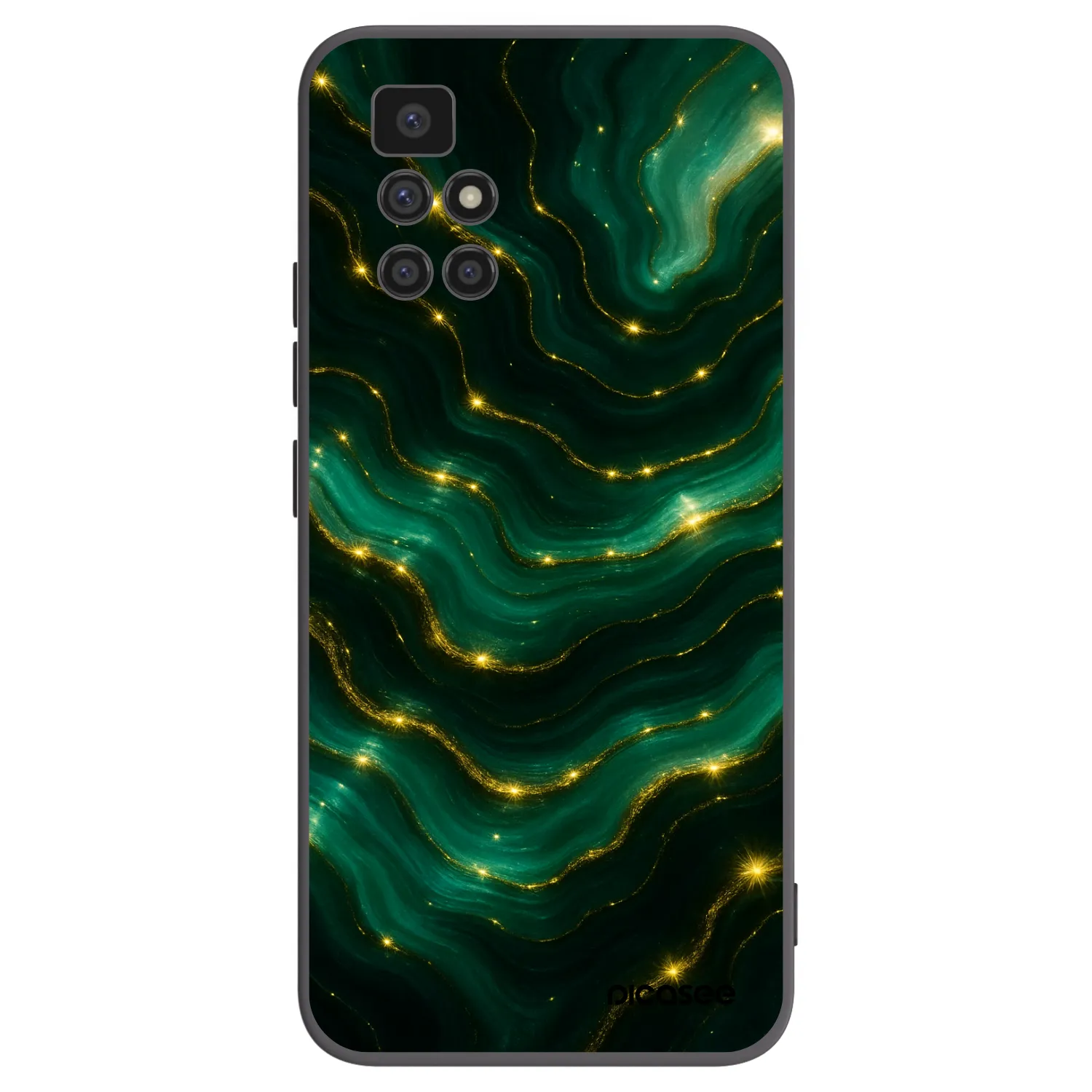 Picasee crna silikonska maskica za Xiaomi Redmi 10 - Emerald