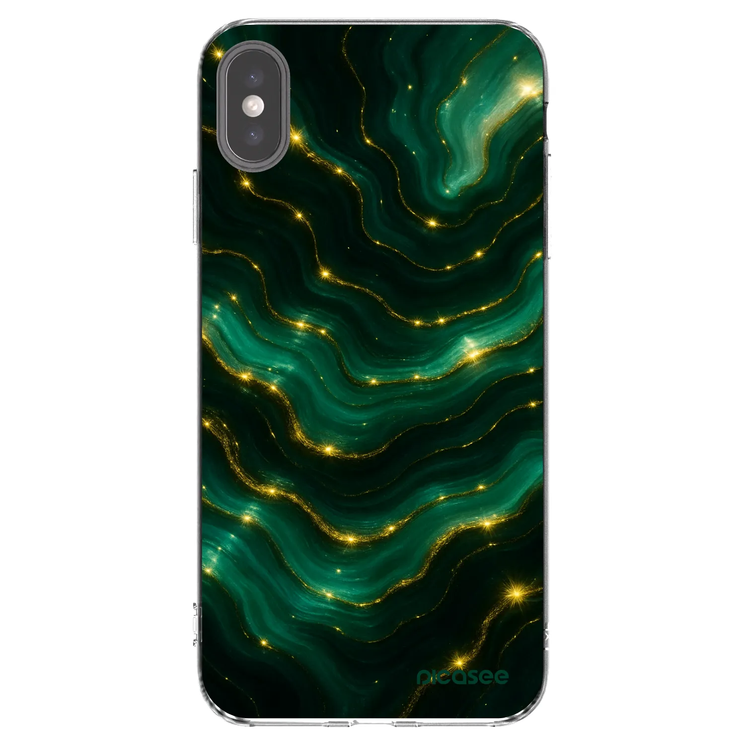 Picasee silikonska prozirna maskica za Apple iPhone XS Max - Emerald