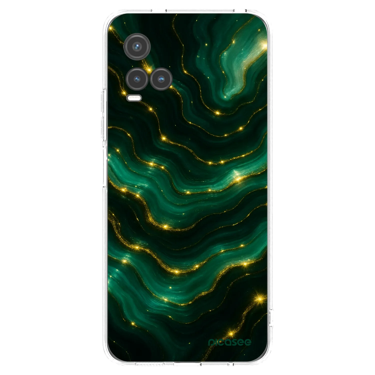 Picasee silikonska prozirna maskica za Vivo Y33s - Emerald