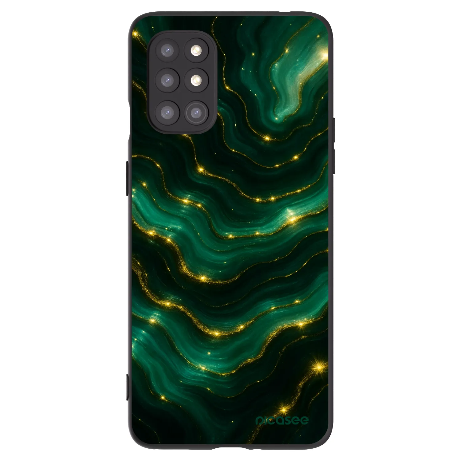 Picasee crna silikonska maskica za OnePlus 8T - Emerald