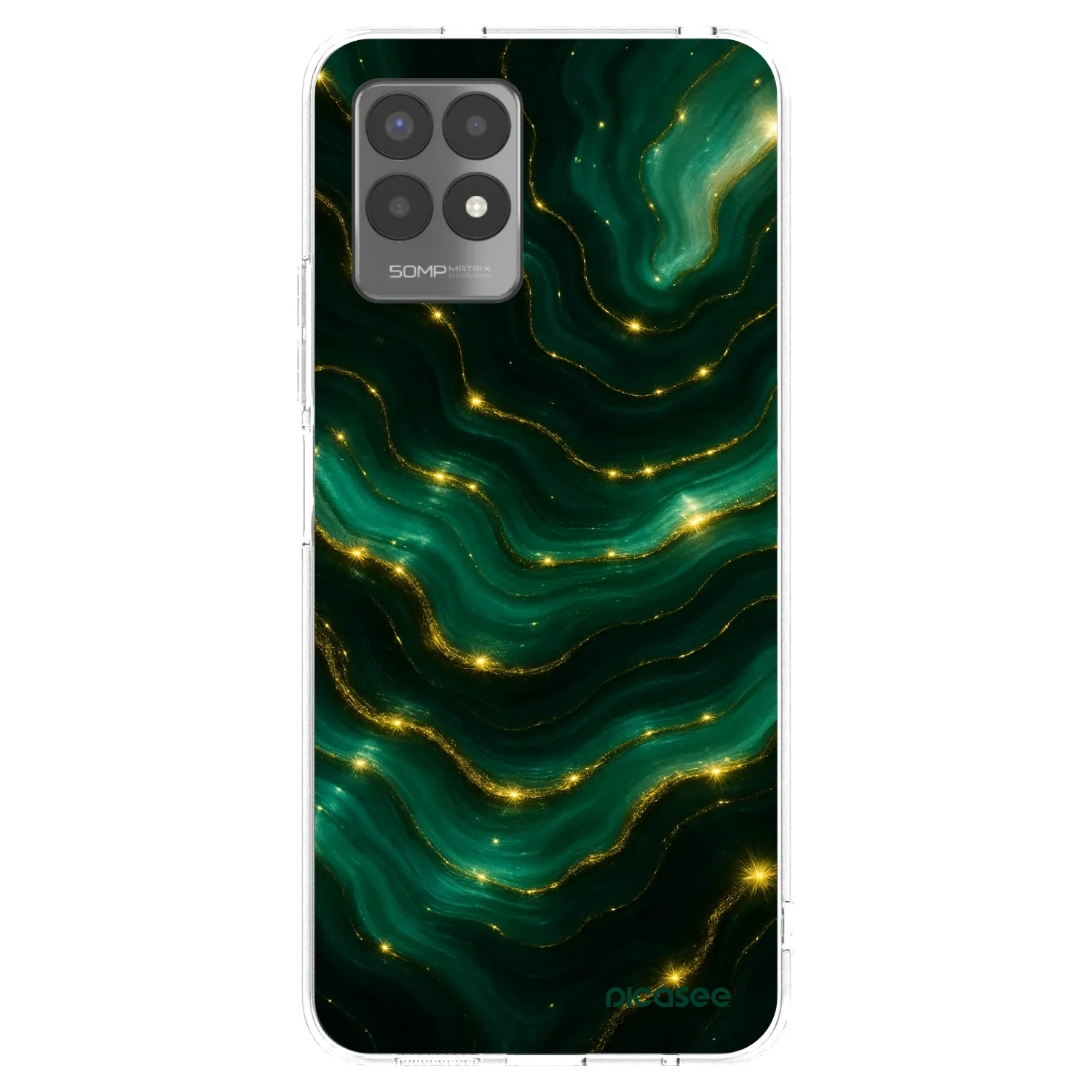 Picasee silikonska prozirna maskica za Realme 8i - Emerald
