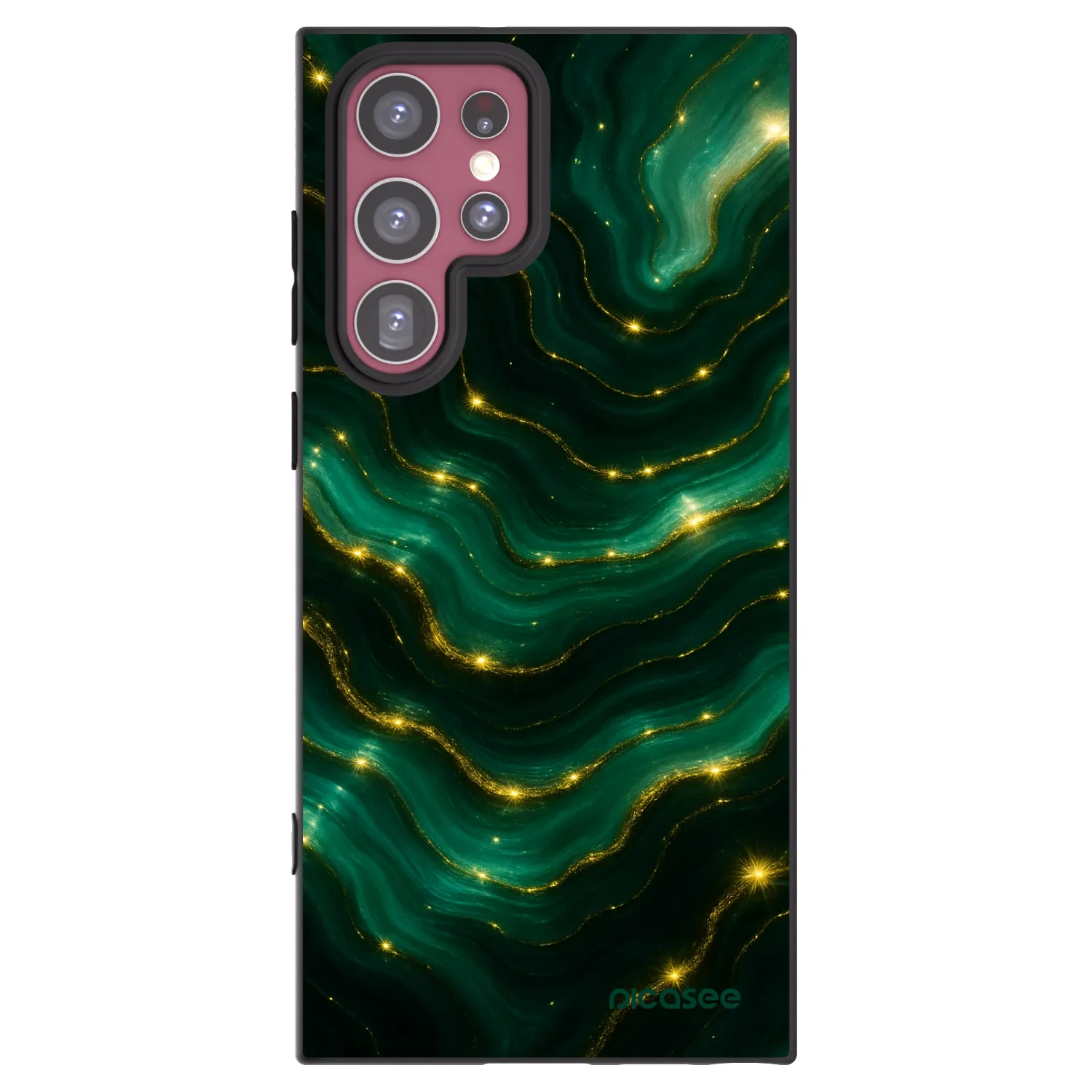 Picasee crna silikonska maskica za Samsung Galaxy S22 Ultra 5G - Emerald