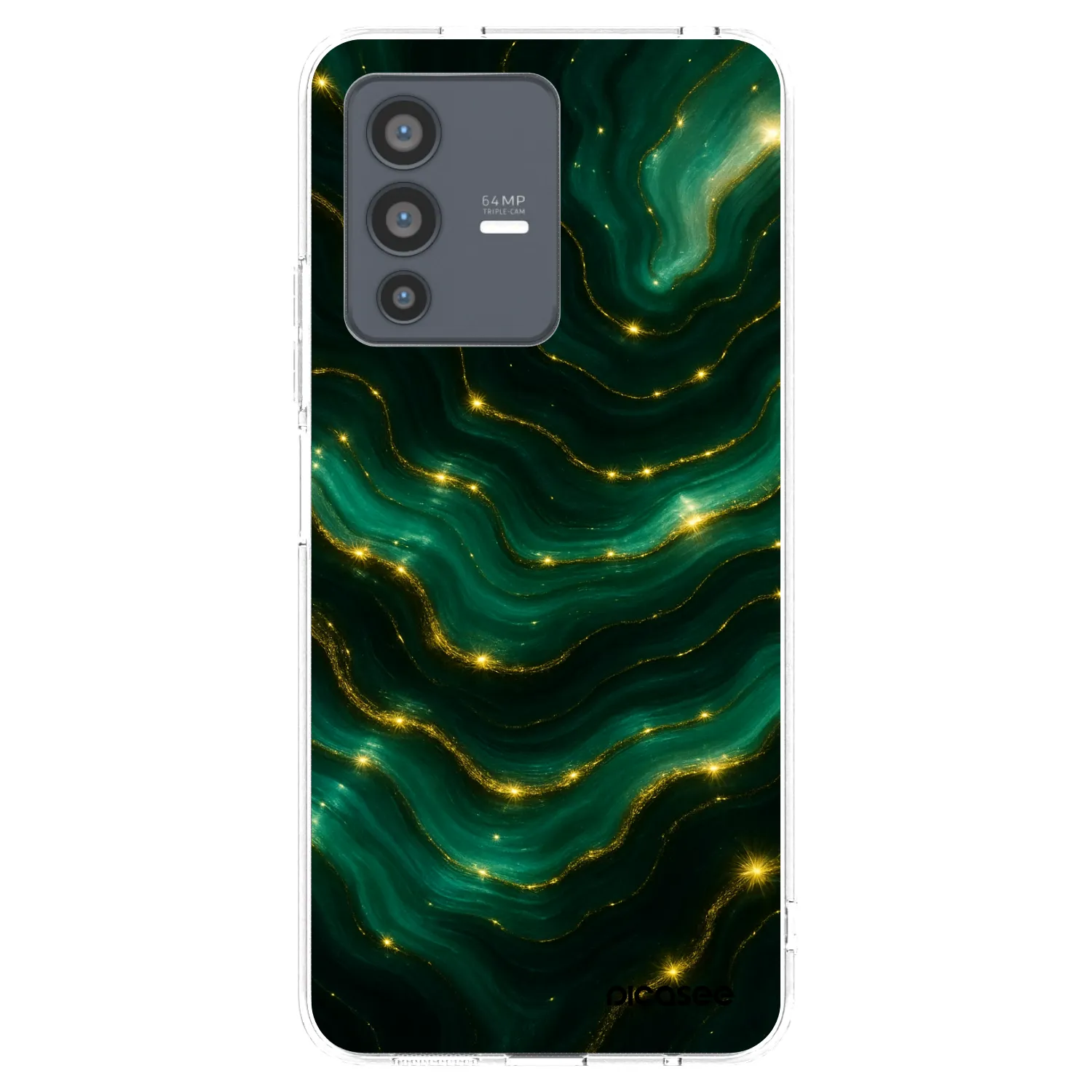 Picasee silikonska prozirna maskica za Vivo V23 5G - Emerald