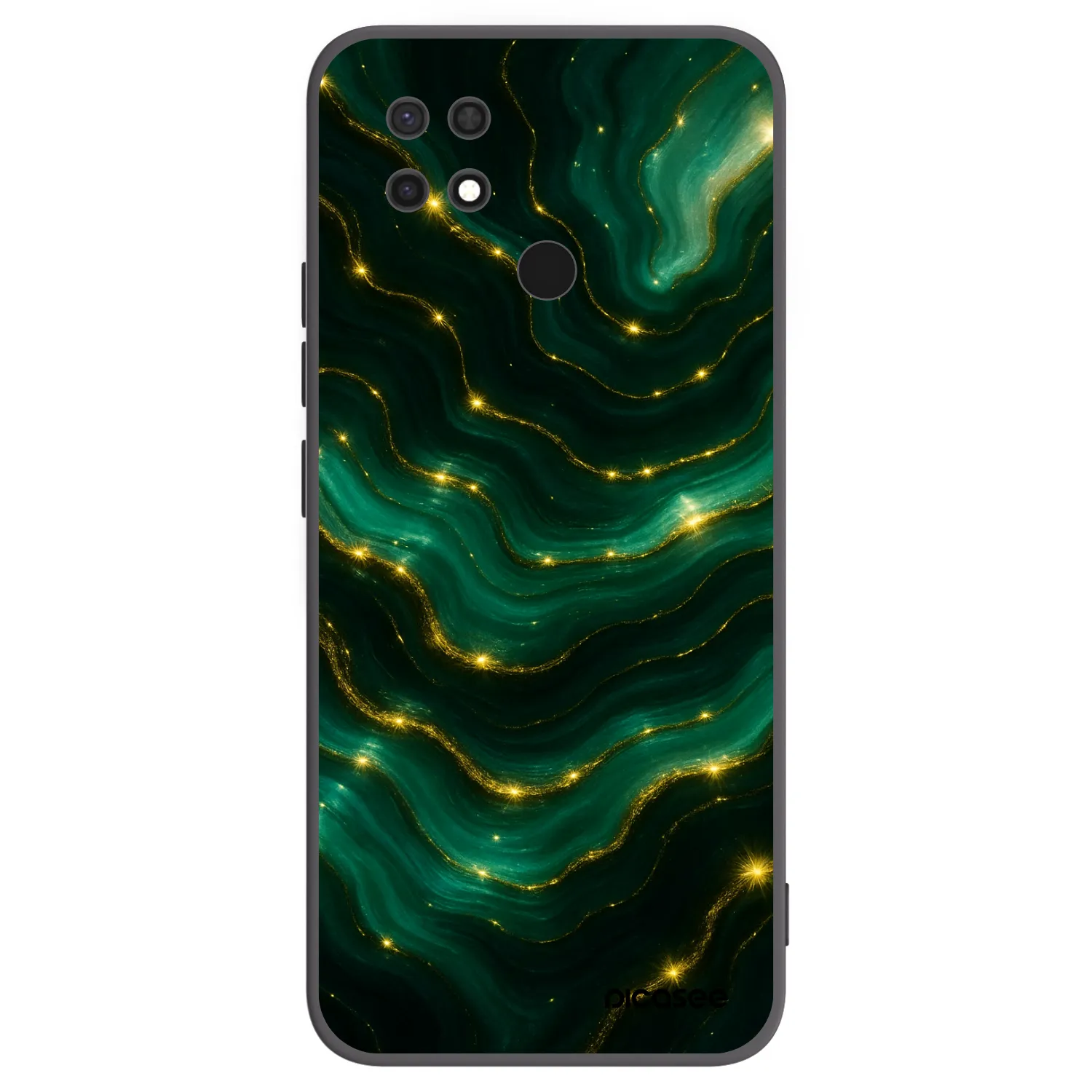 Picasee crna silikonska maskica za Xiaomi Redmi 10C - Emerald
