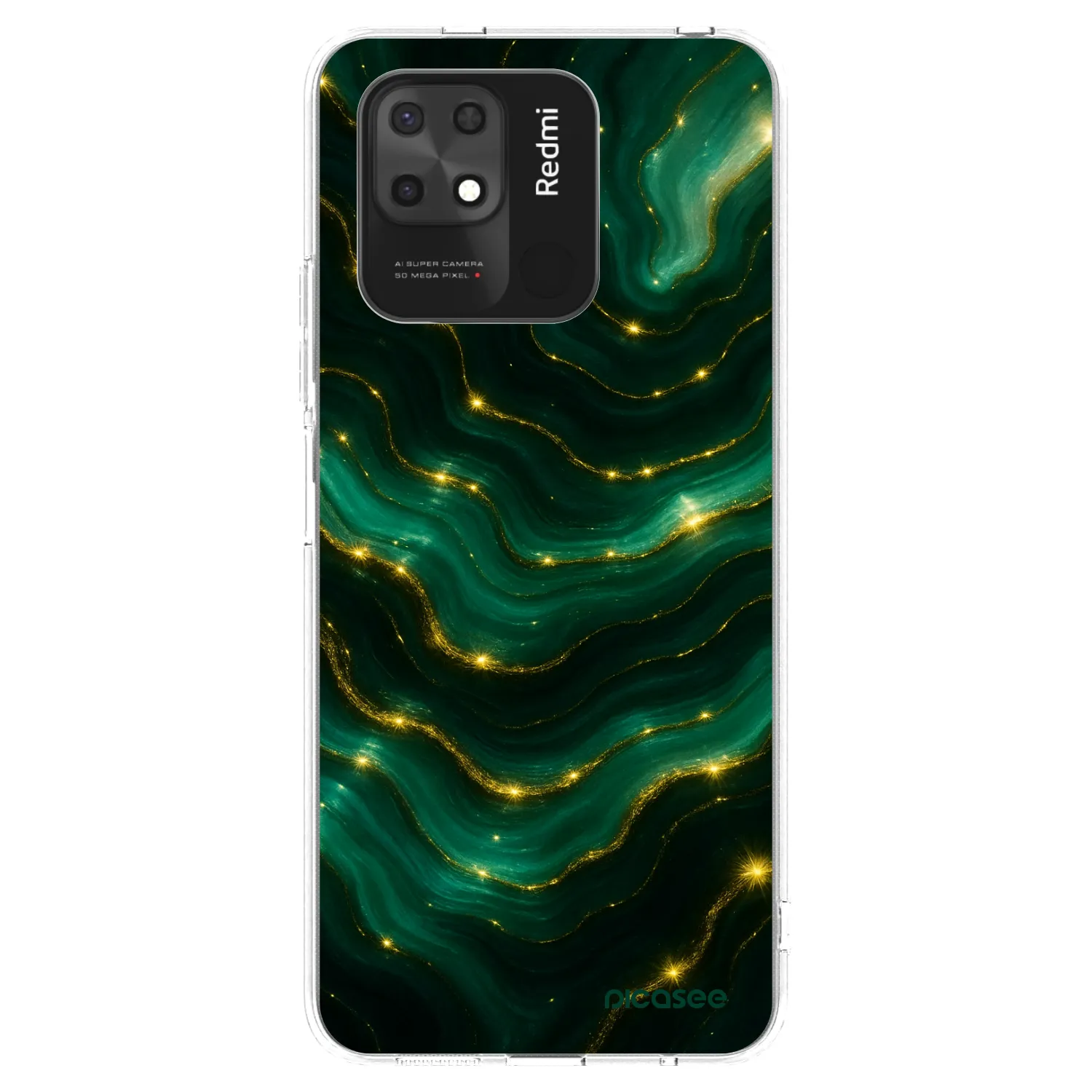 Picasee silikonska prozirna maskica za Xiaomi Redmi 10C - Emerald