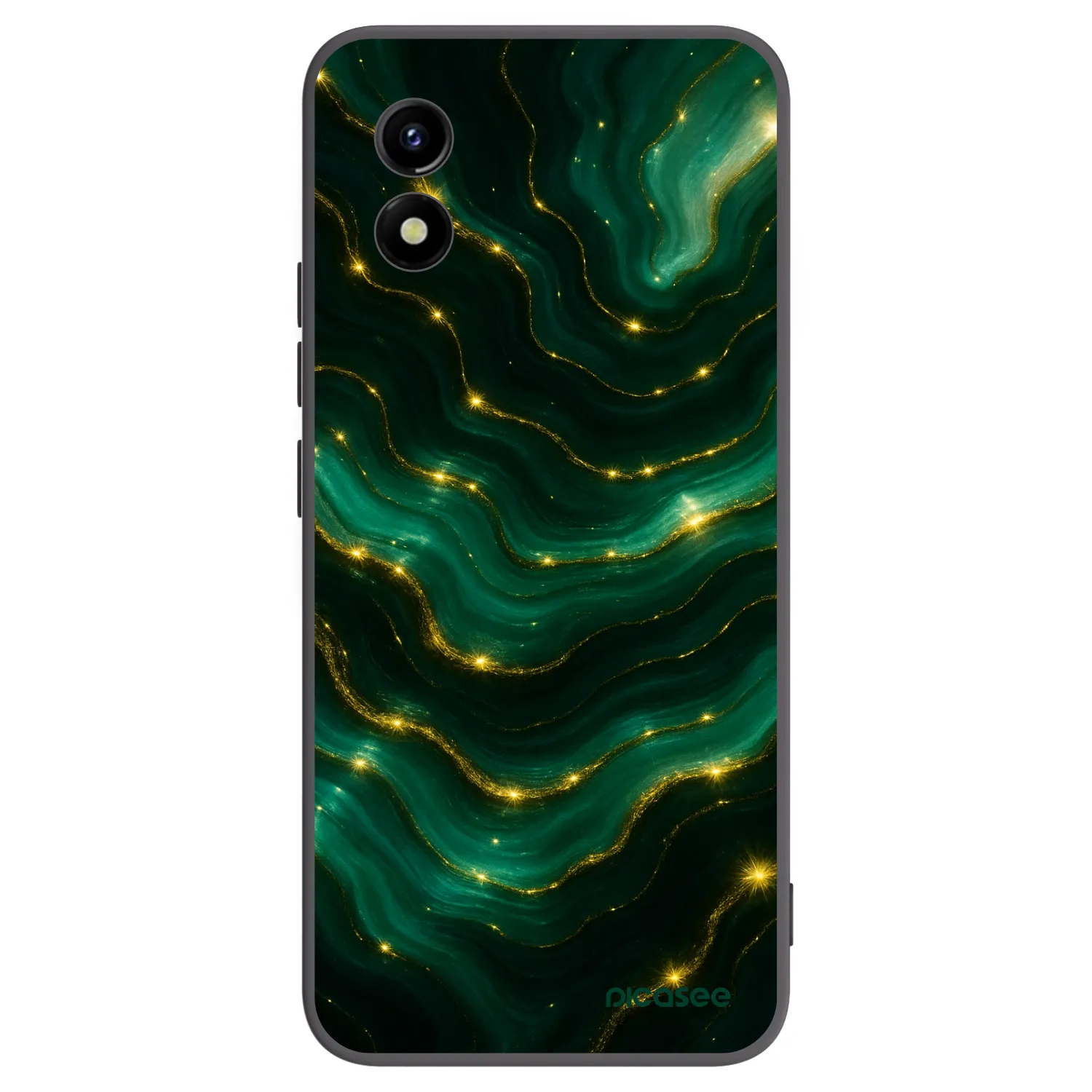 Picasee crna silikonska maskica za Vivo Y01 - Emerald