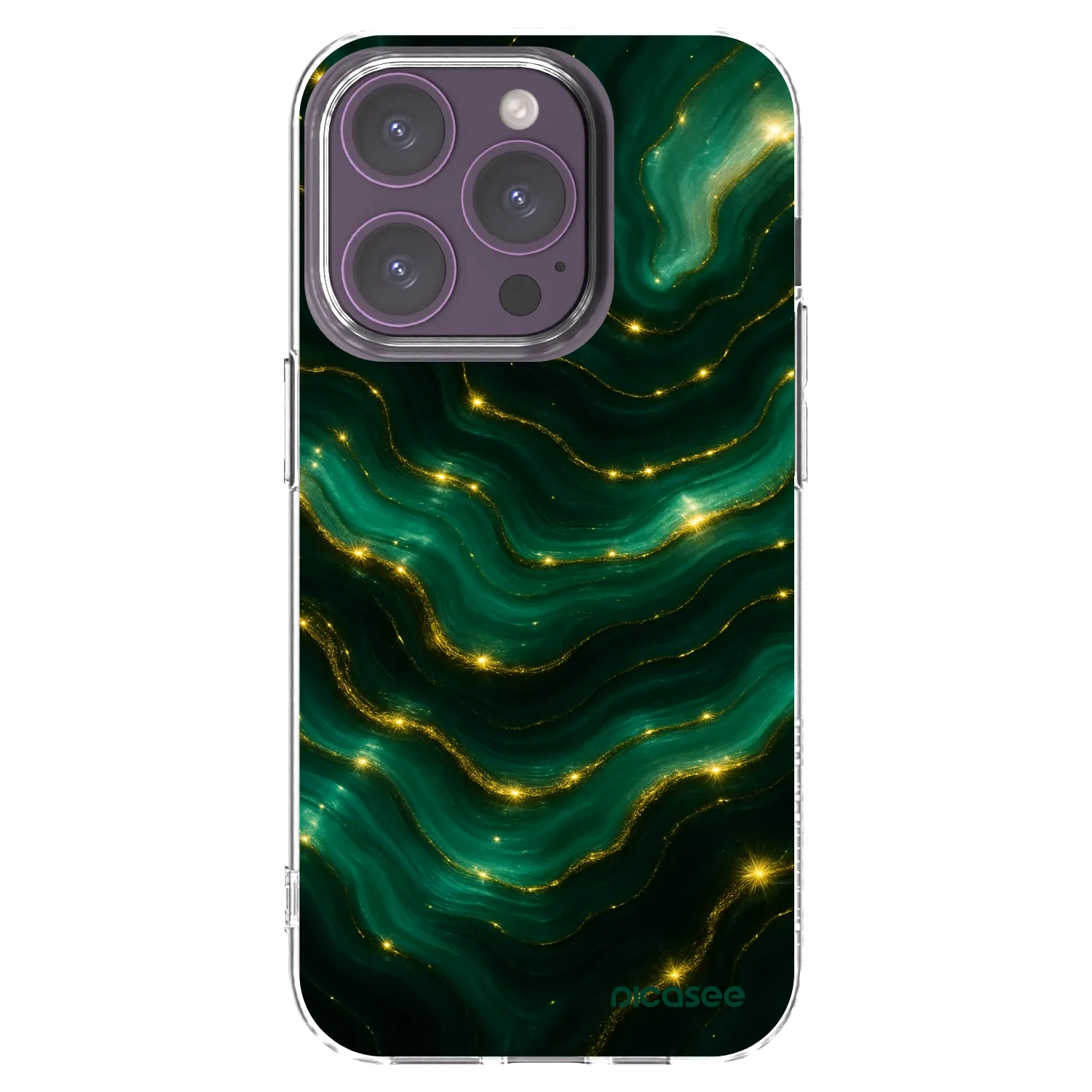 Picasee silikonska prozirna maskica za Apple iPhone 14 Pro - Emerald
