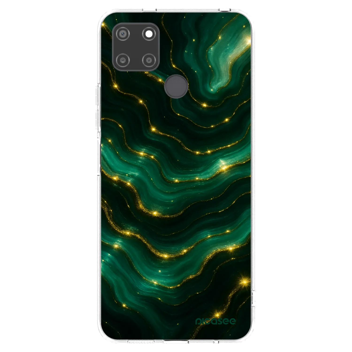 Picasee silikonska prozirna maskica za Realme C21Y - Emerald