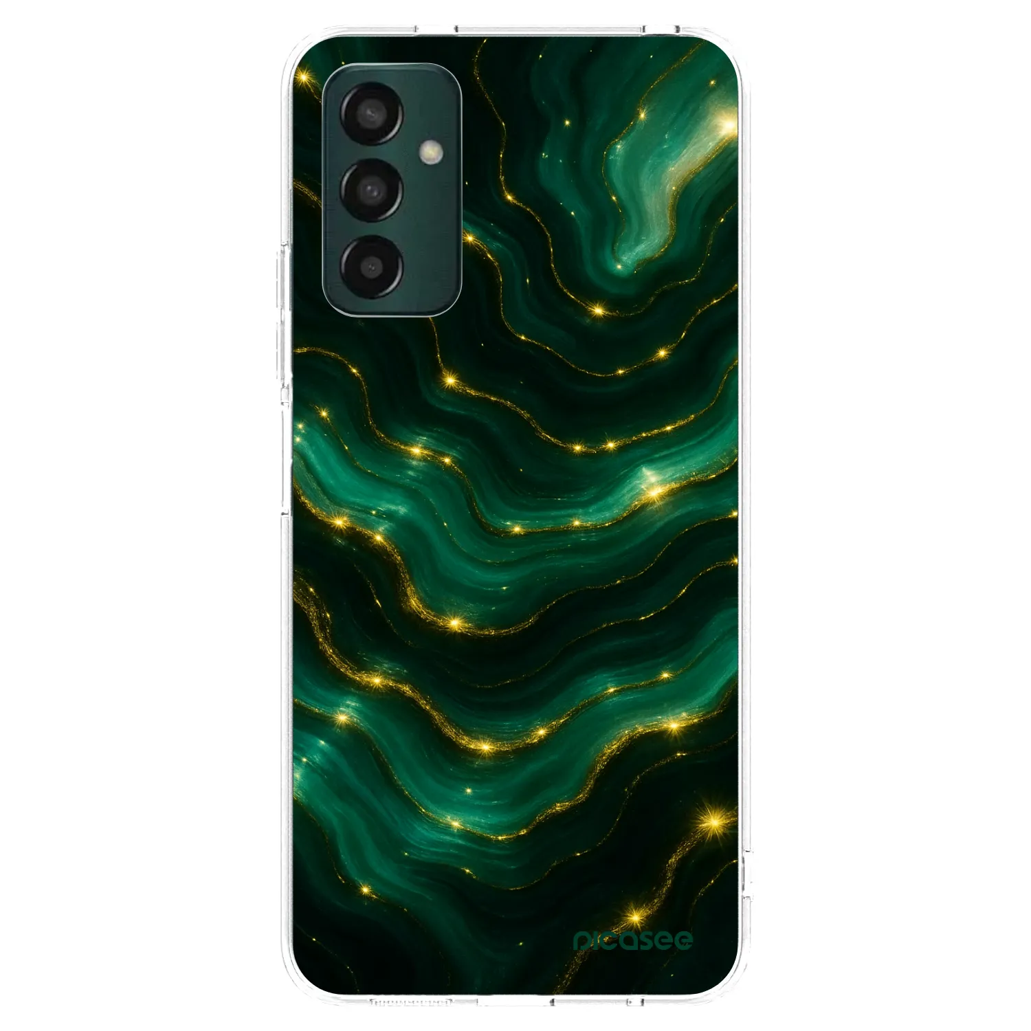 Picasee silikonska prozirna maskica za Samsung Galaxy M13 M135F - Emerald