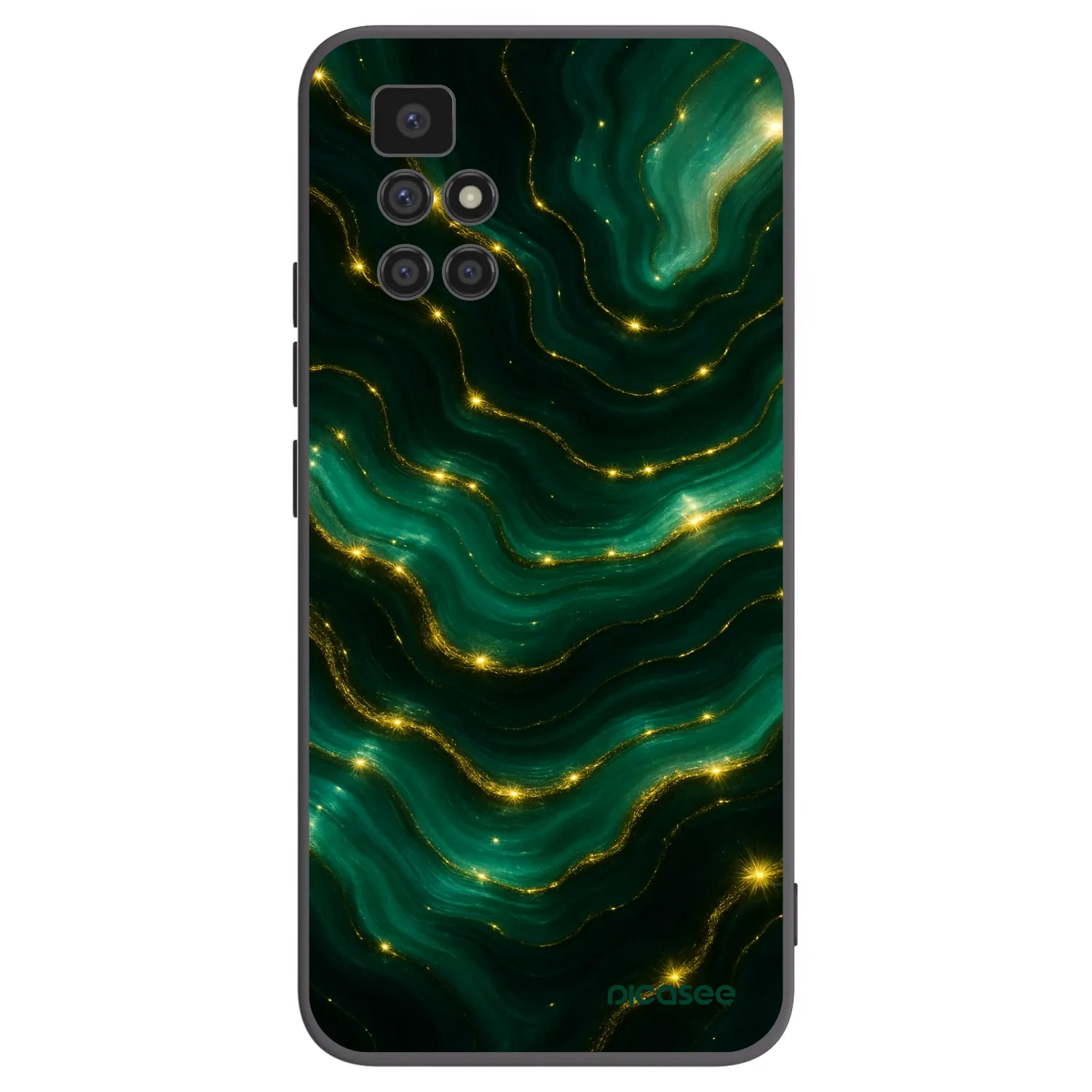 Picasee crna silikonska maskica za Xiaomi Redmi 10 (2022) - Emerald