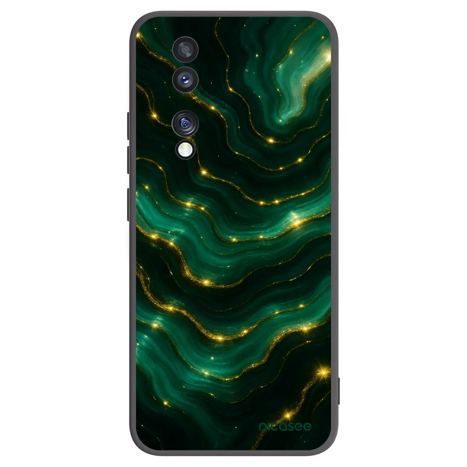 Picasee crna silikonska maskica za Honor 70 - Emerald