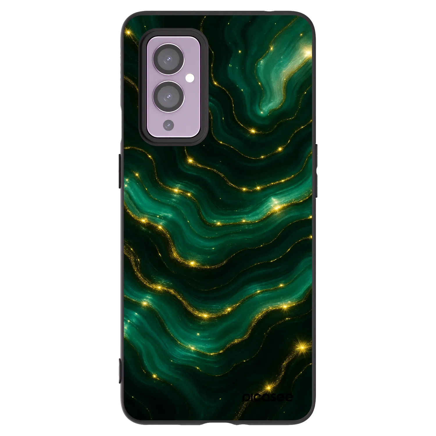 Picasee crna silikonska maskica za OnePlus 9 - Emerald