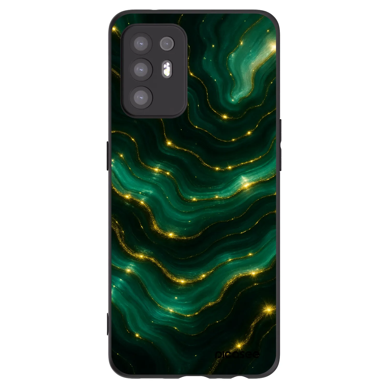 Picasee crna silikonska maskica za OPPO A94 5G - Emerald