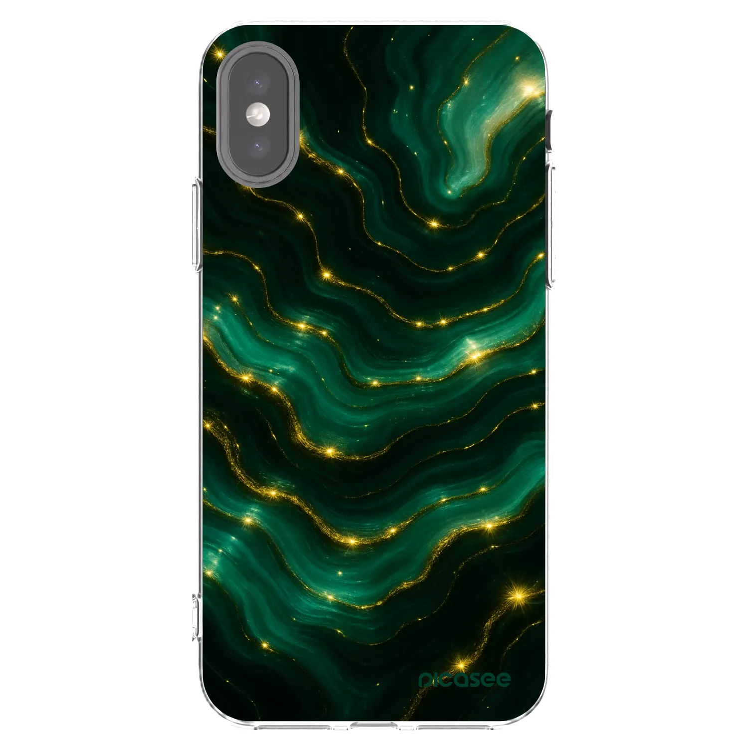 Picasee silikonska prozirna maskica za Apple iPhone X/XS - Emerald