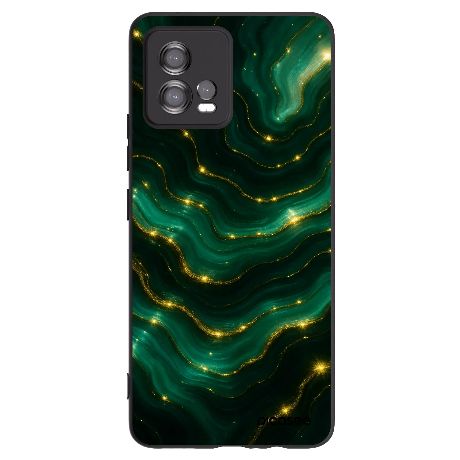 Picasee crna silikonska maskica za Motorola Moto G72 - Emerald