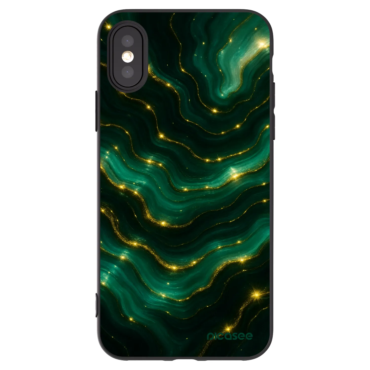 Picasee crna silikonska maskica za Apple iPhone X/XS - Emerald