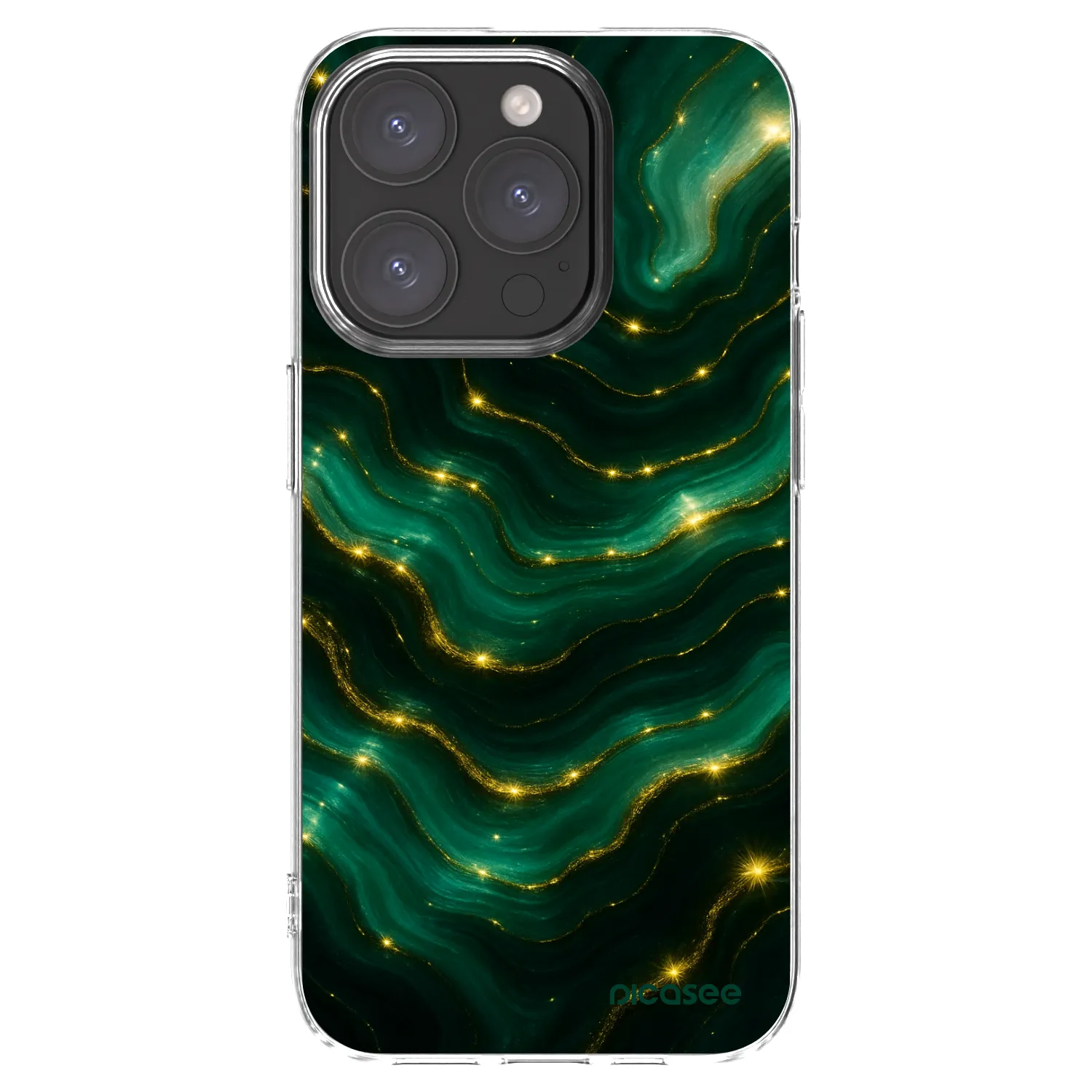 Picasee silikonska prozirna maskica za Apple iPhone 15 Pro - Emerald
