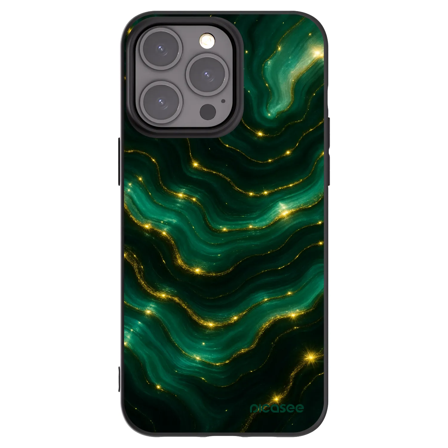 Picasee crna silikonska maskica za Apple iPhone 15 Pro Max - Emerald