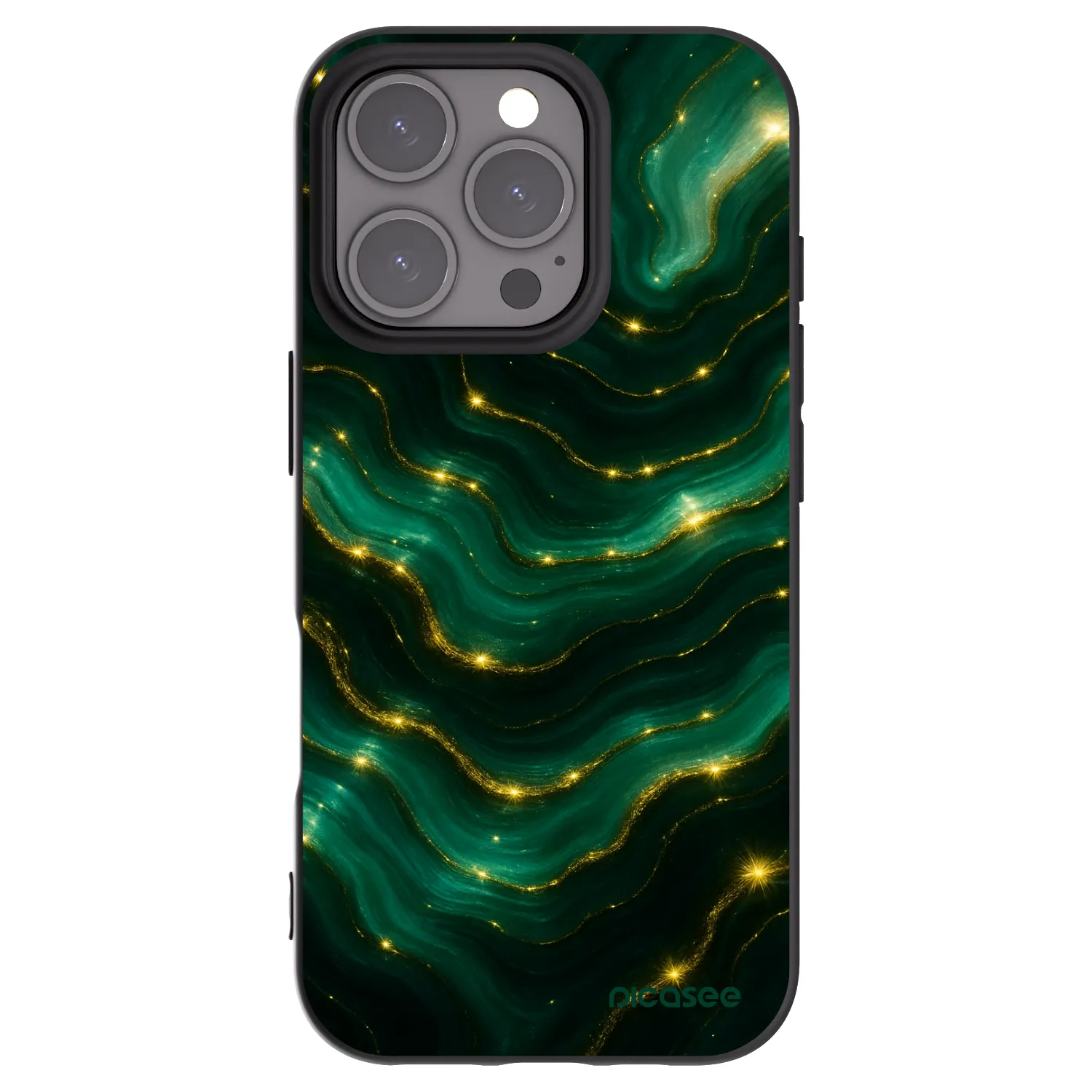 Picasee crna silikonska maskica za Apple iPhone 16 Pro - Emerald