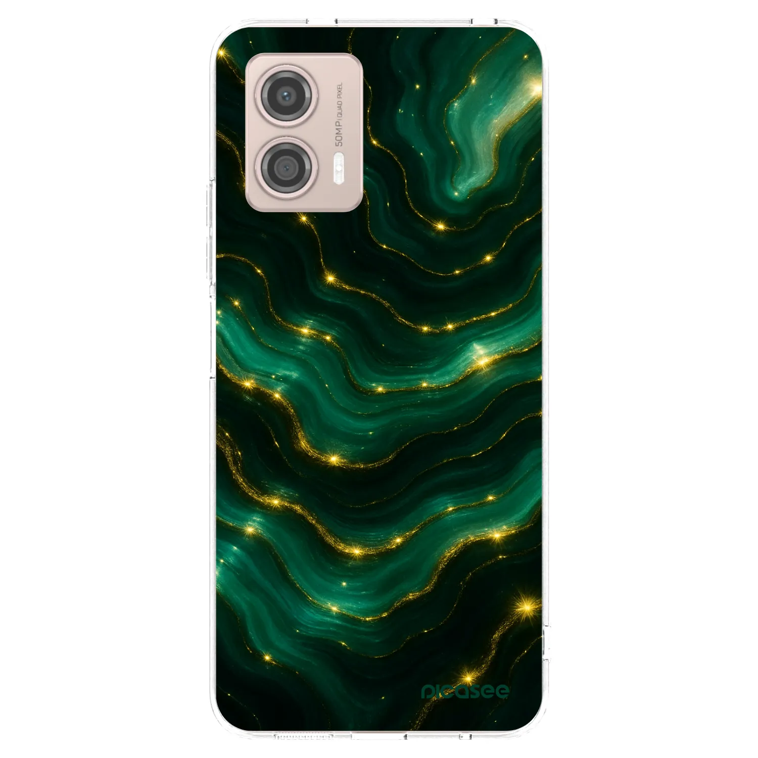 Picasee silikonska prozirna maskica za Motorola Moto G53 5G - Emerald
