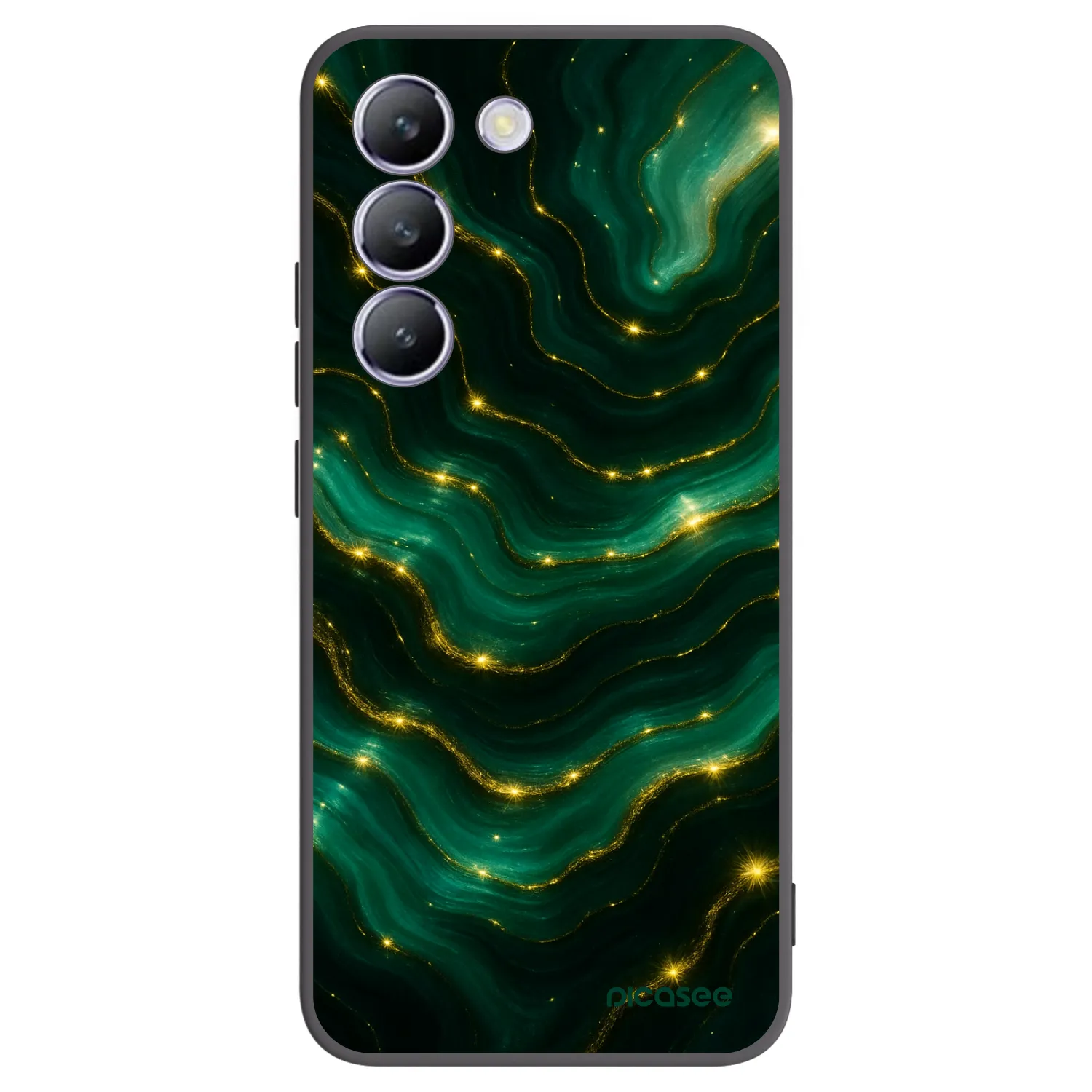 Picasee crna silikonska maskica za Vivo V40 SE 5G - Emerald