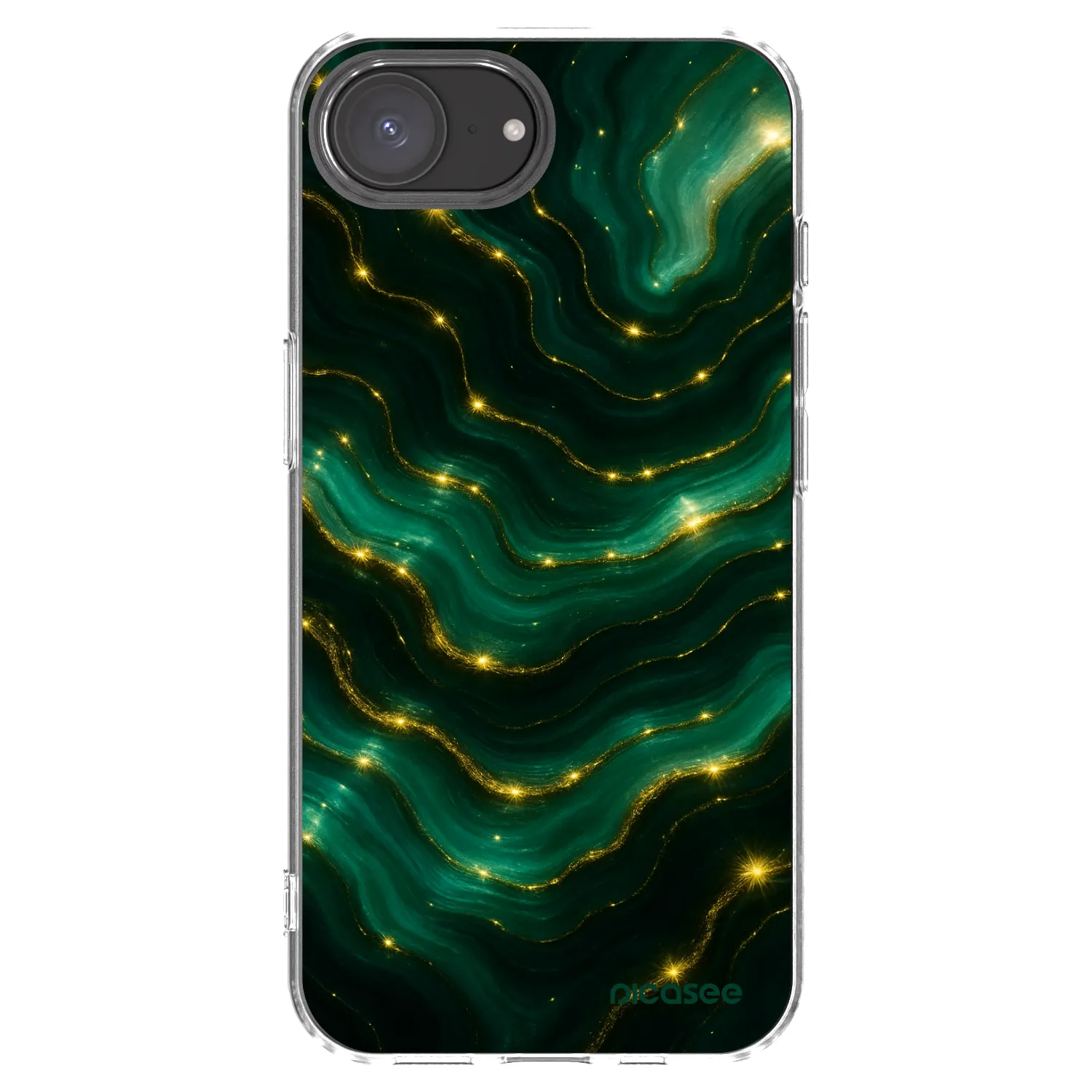 Picasee silikonska prozirna maskica za Apple iPhone 16e - Emerald